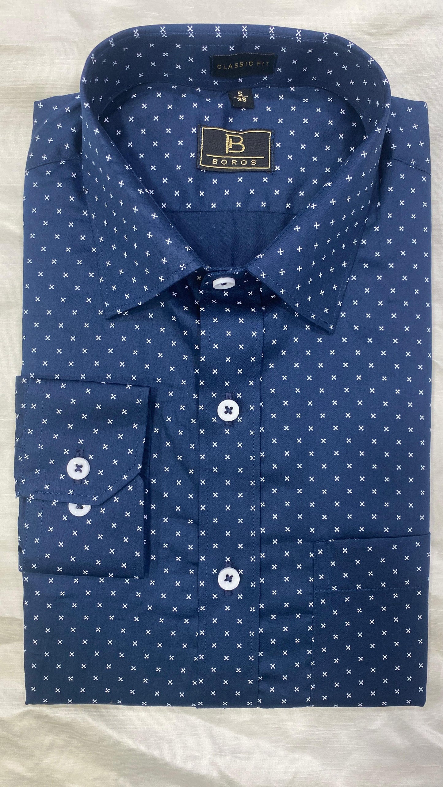Cobalt Dark Blue Print Shirts