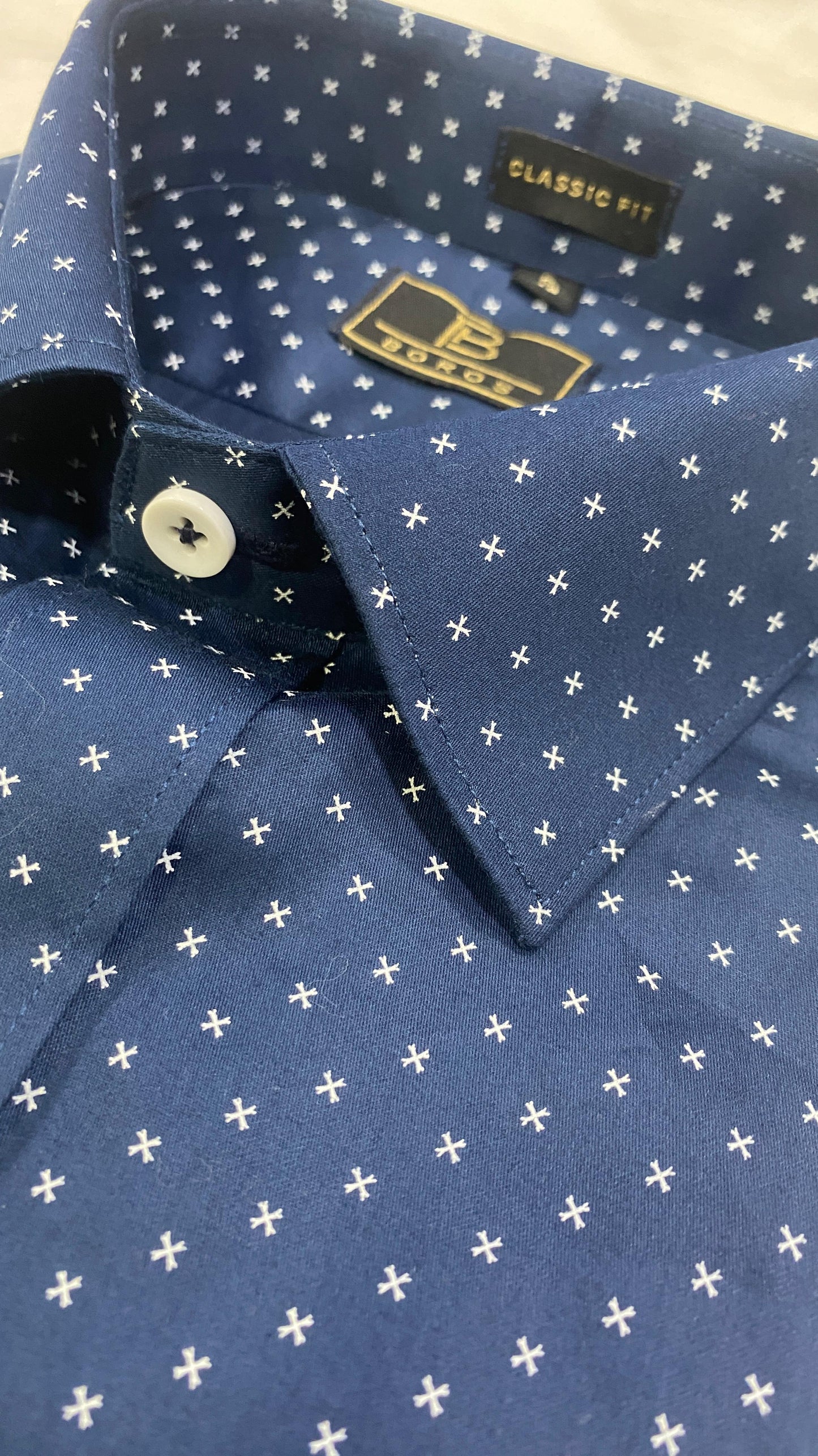 Cobalt Dark Blue Print Shirts