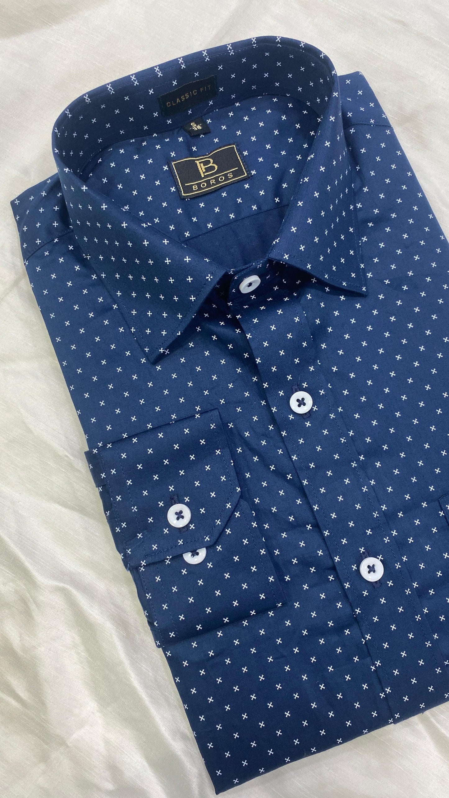 Cobalt Dark Blue Print Shirts