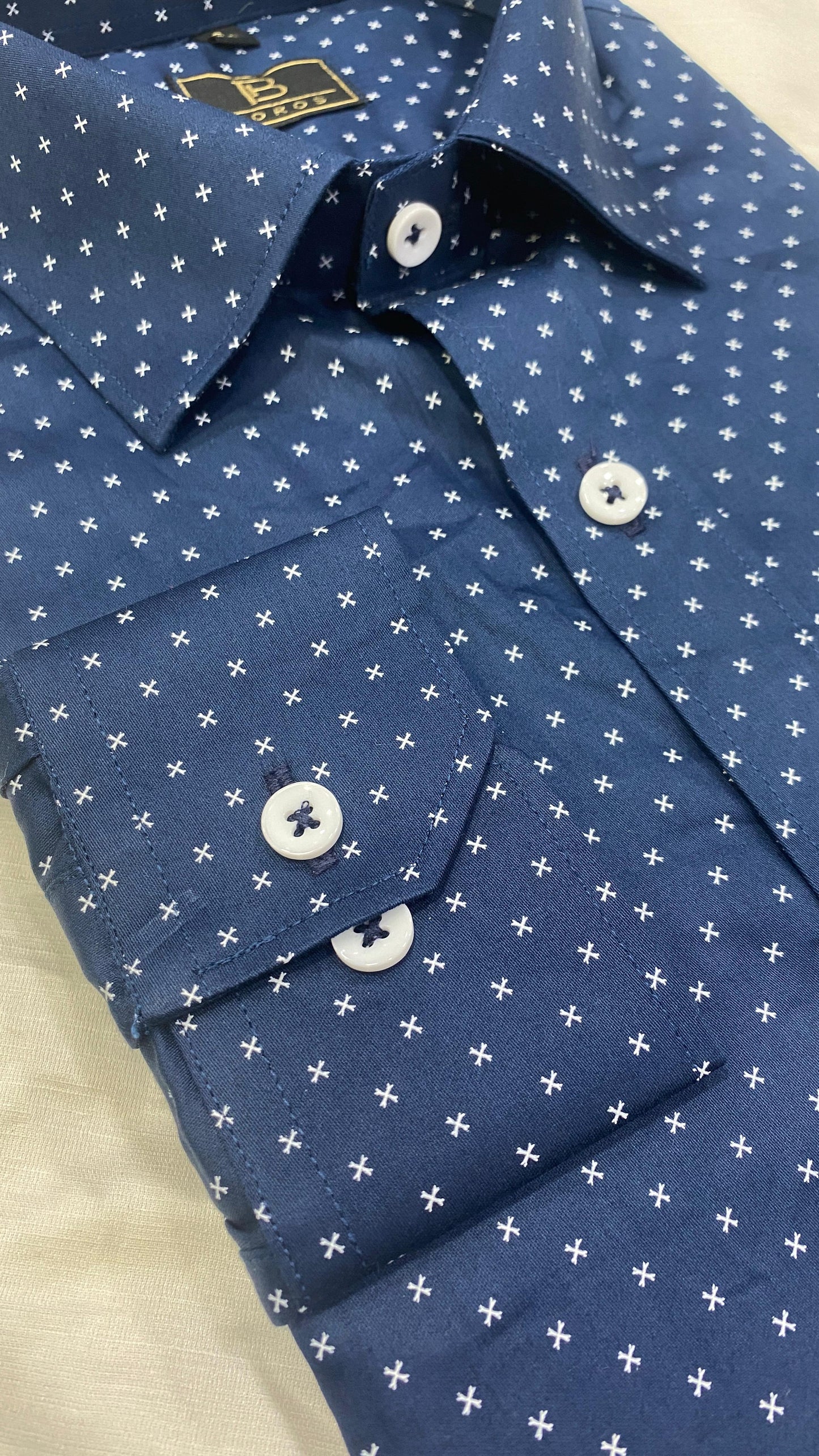 Cobalt Dark Blue Print Shirts