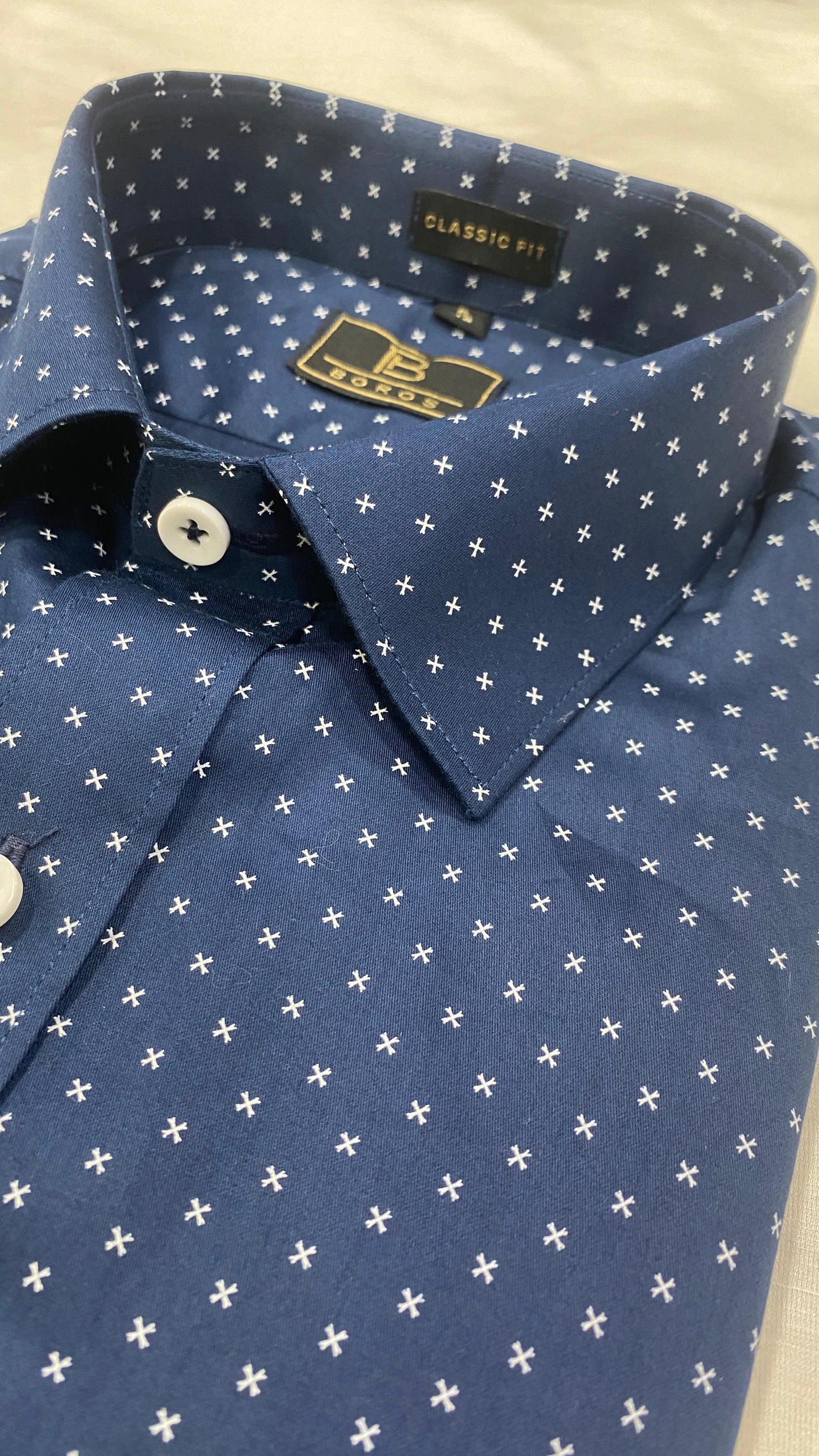 Cobalt Dark Blue Print Shirts