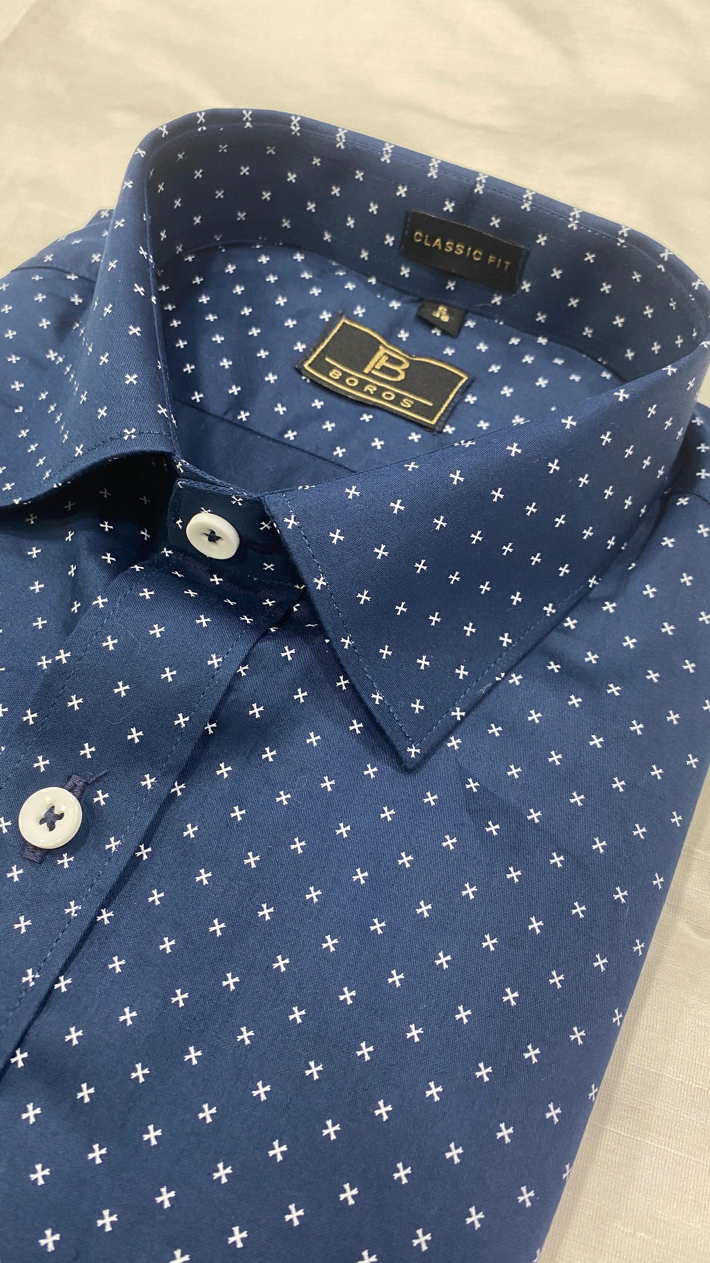 Cobalt Dark Blue Print Shirts