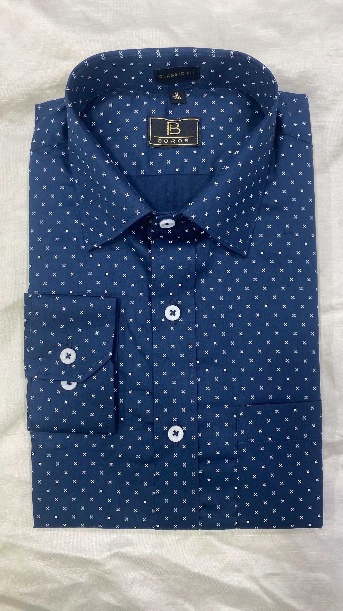 Cobalt Dark Blue Print Shirts