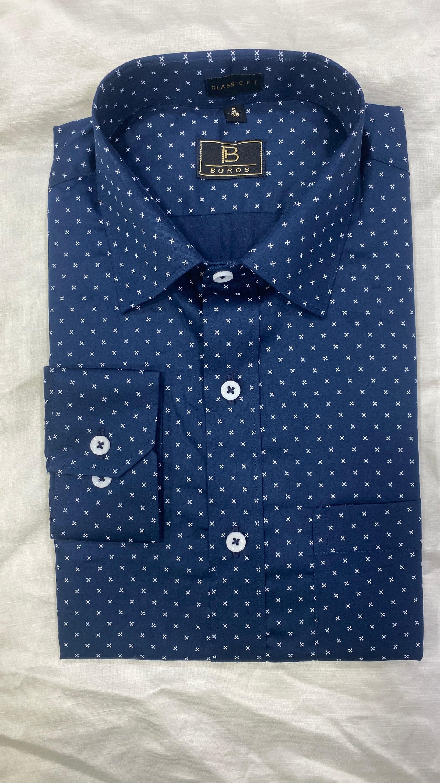 Cobalt Dark Blue Print Shirts