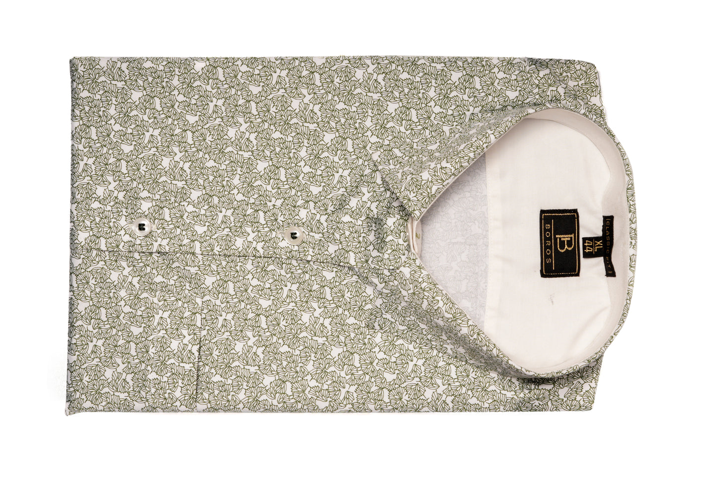 Green White Floral Shirt