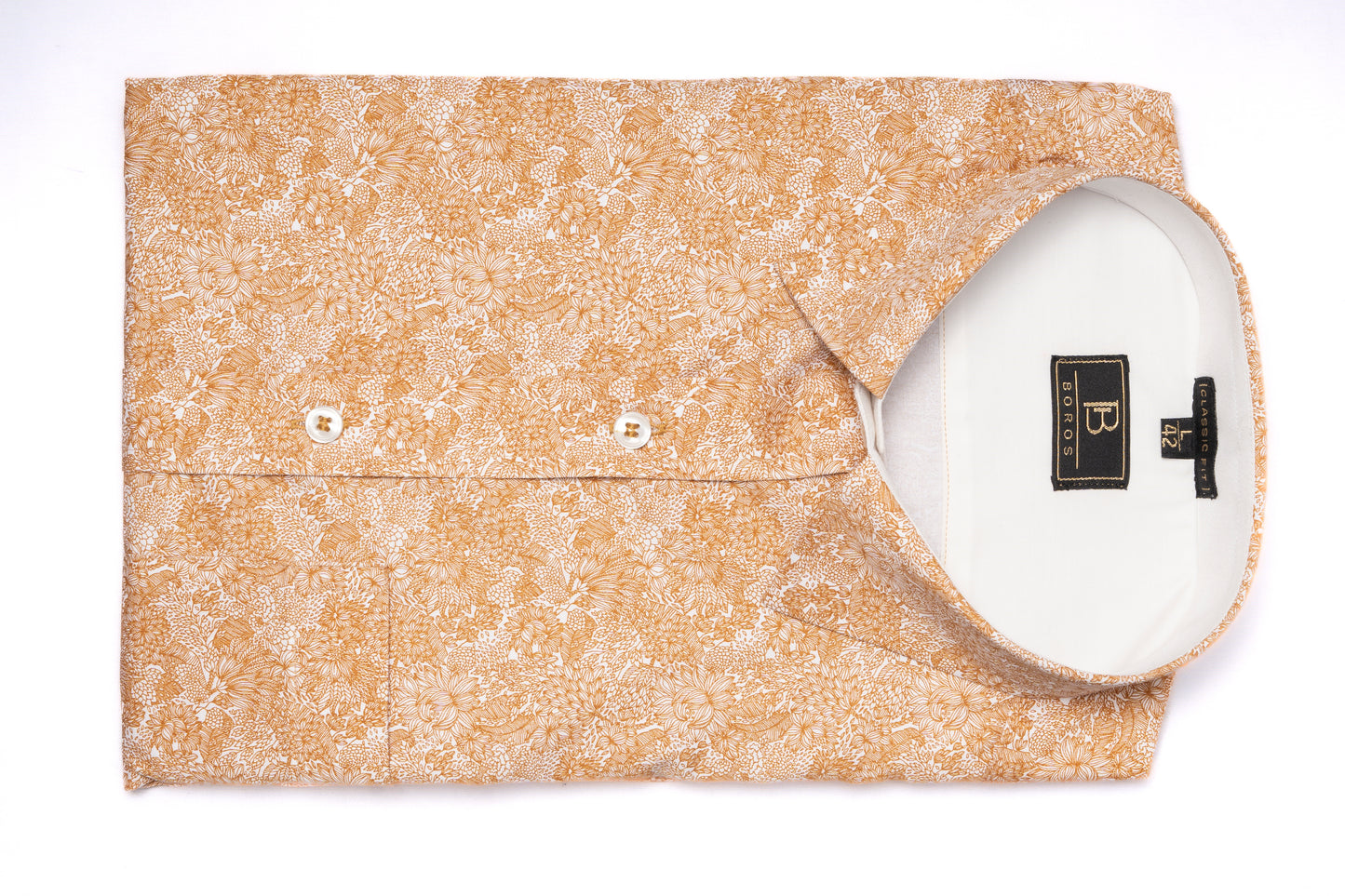 Beige White Floral Shirt