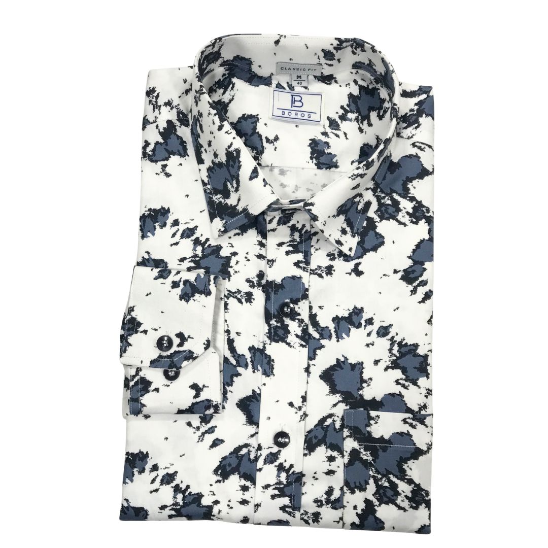 Grey Black Printed Shirt