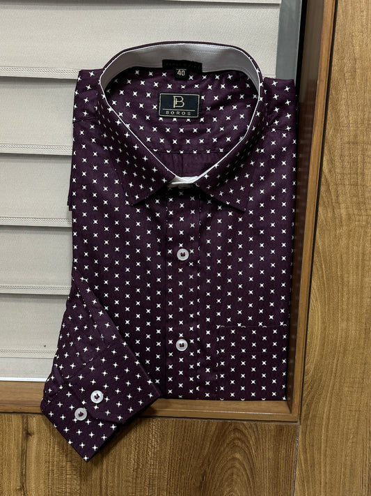 Craneberry Maroon Printed