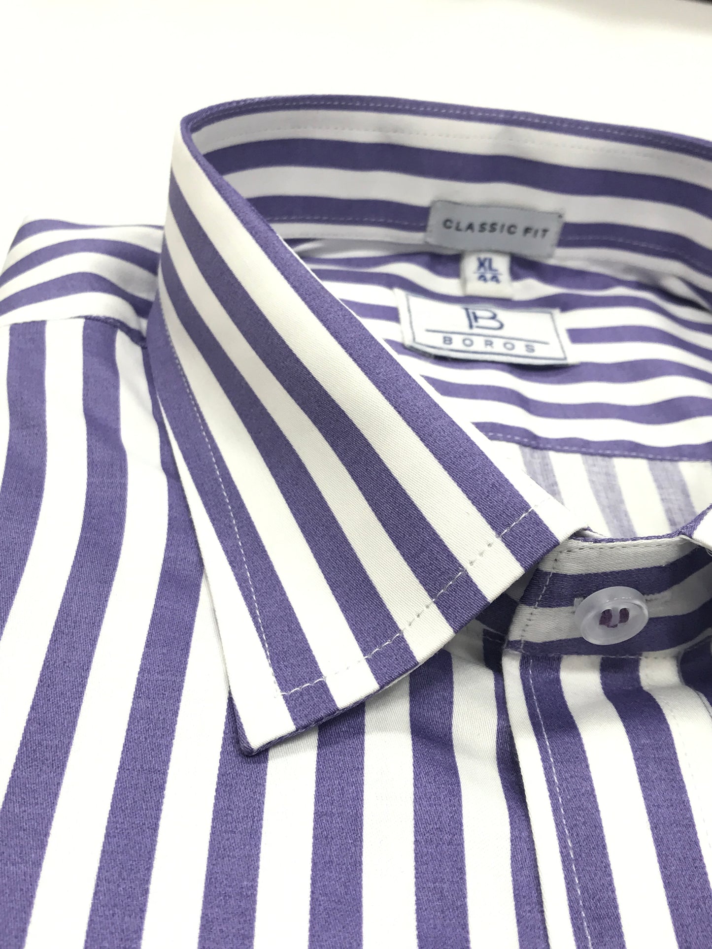 White & Purple Stripes Shirt
