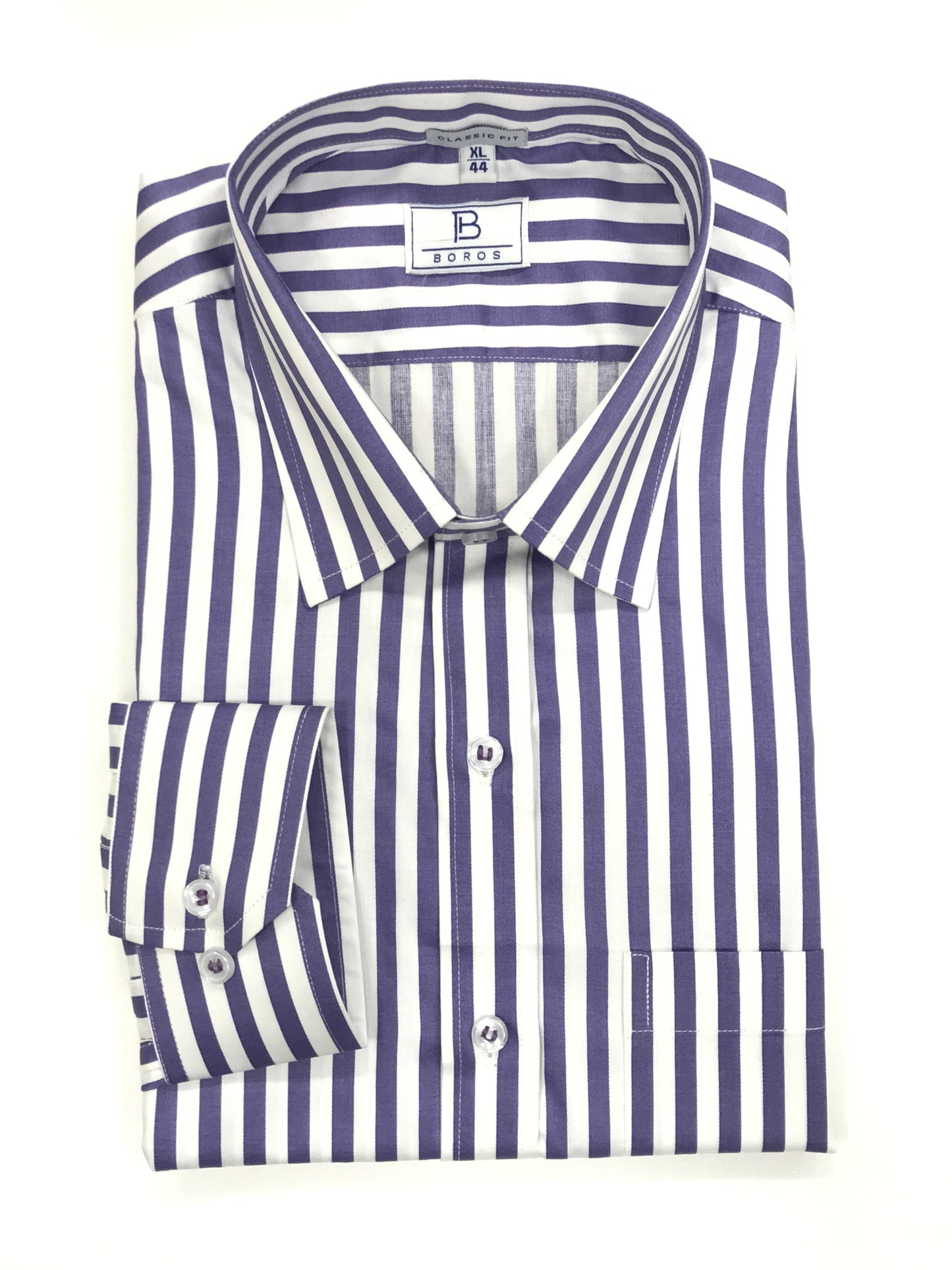 White & Purple Stripes Shirt