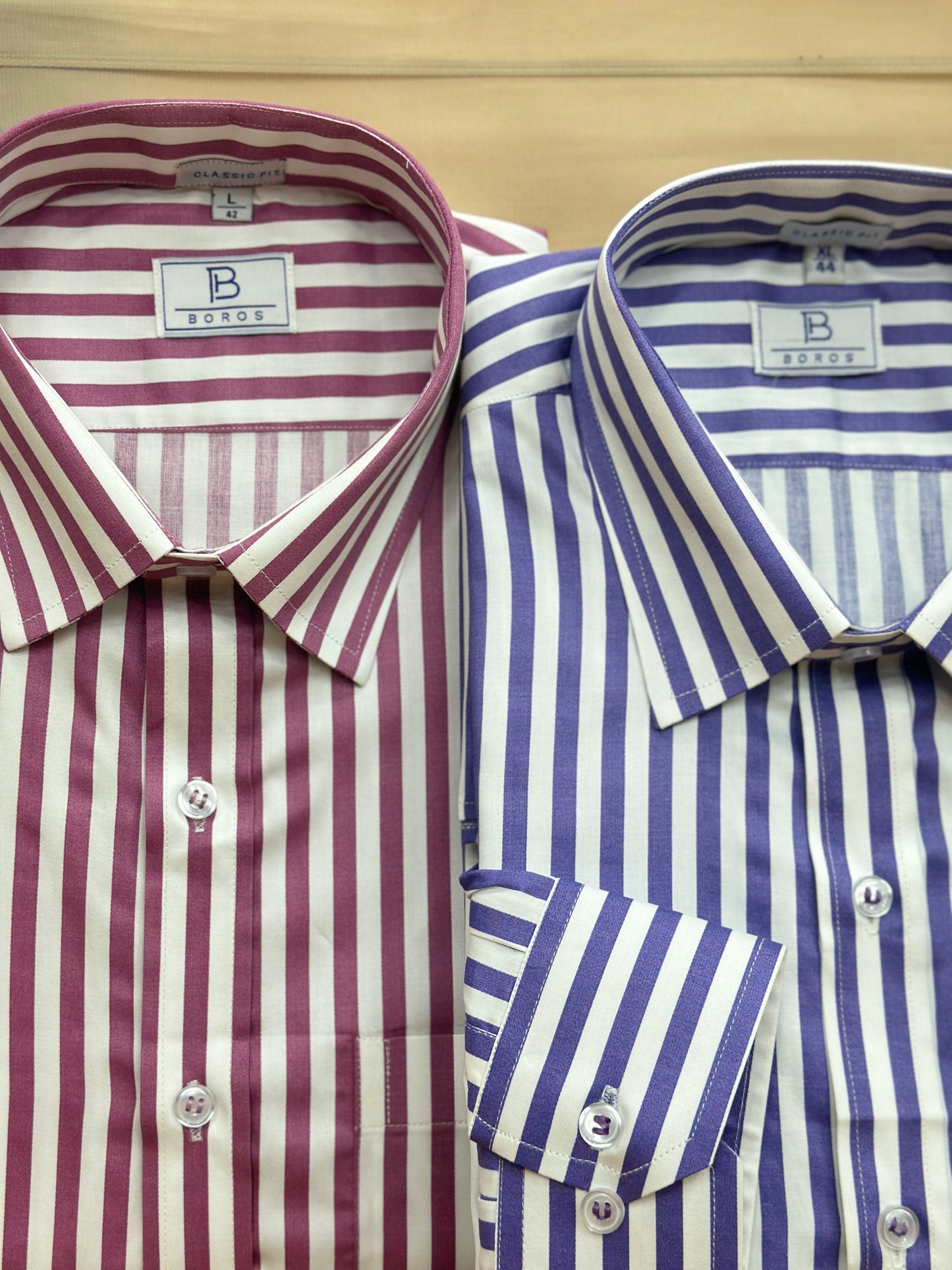 White & Purple Stripes Shirt