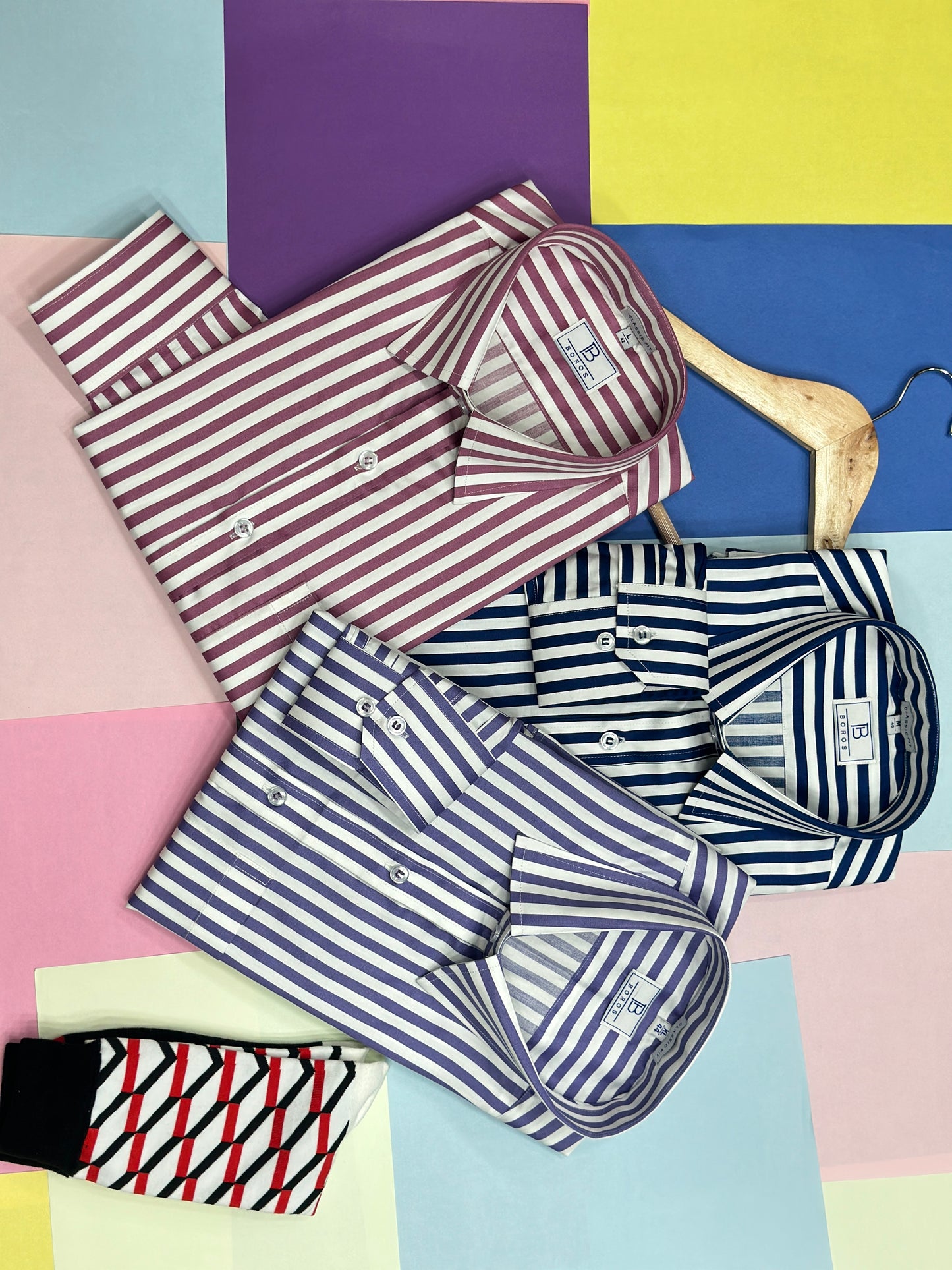 White & Pink Stripes Shirt