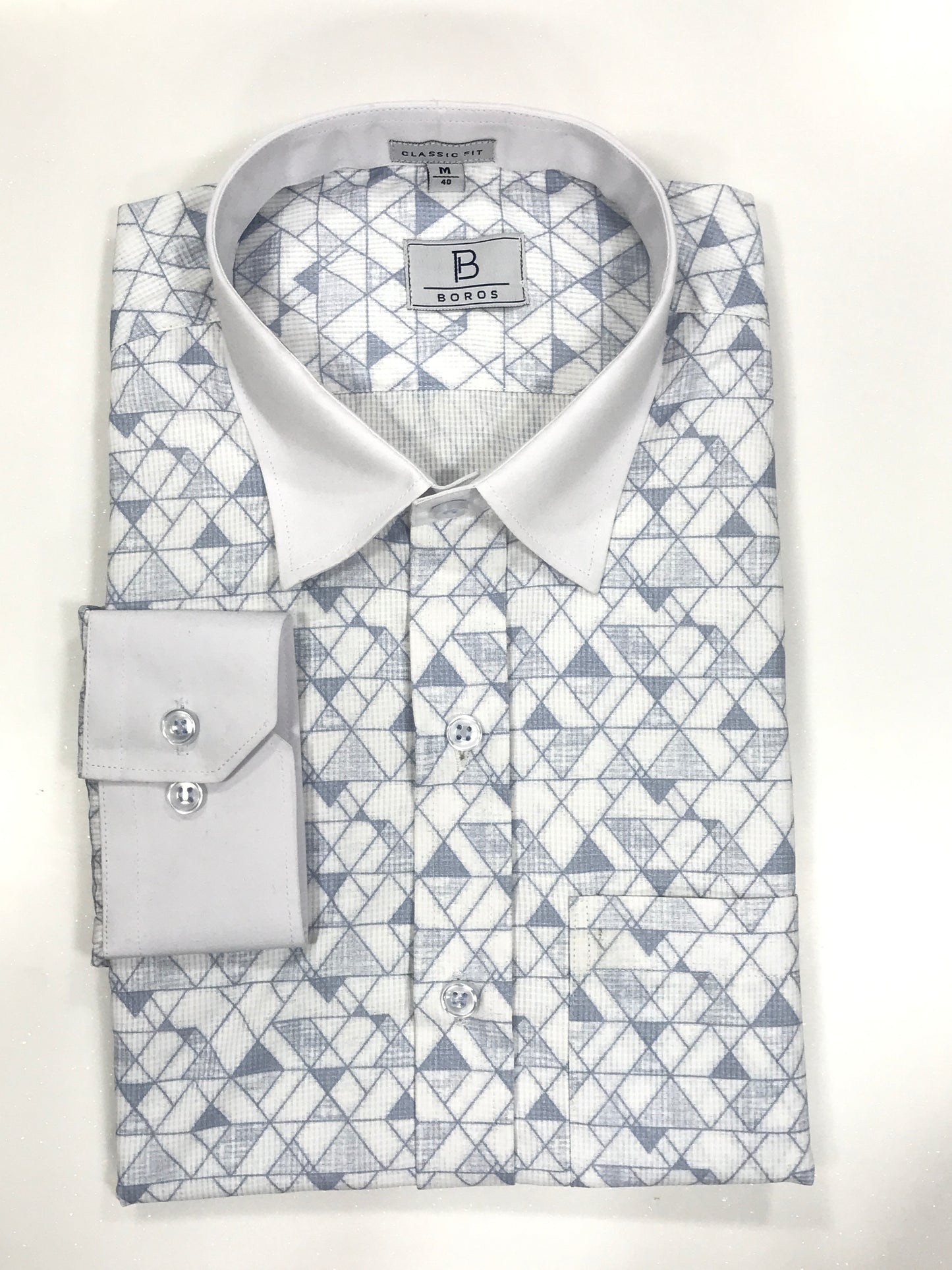 Santoor White + Blue Shirt