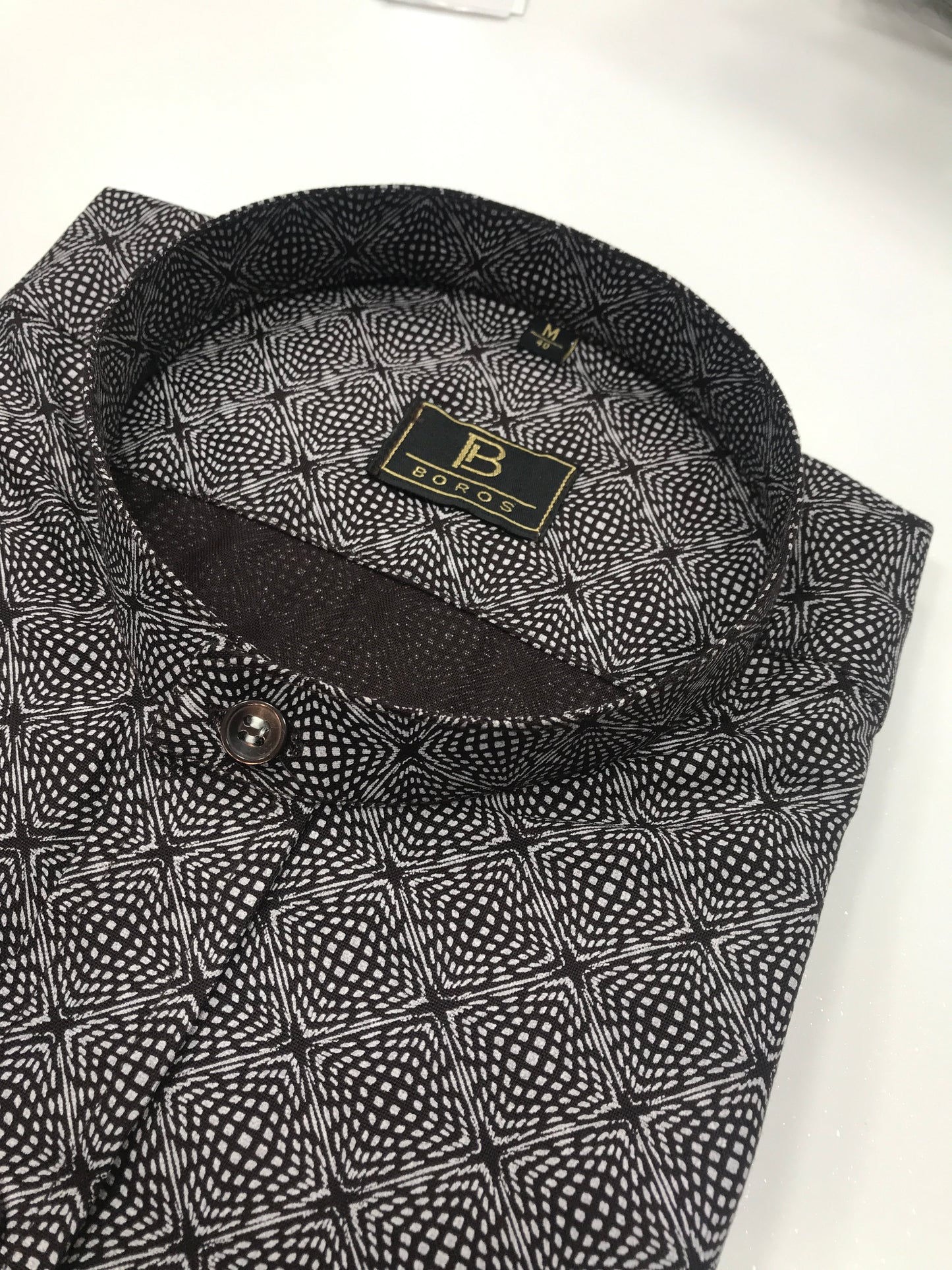 Brown Square Printed Shirt