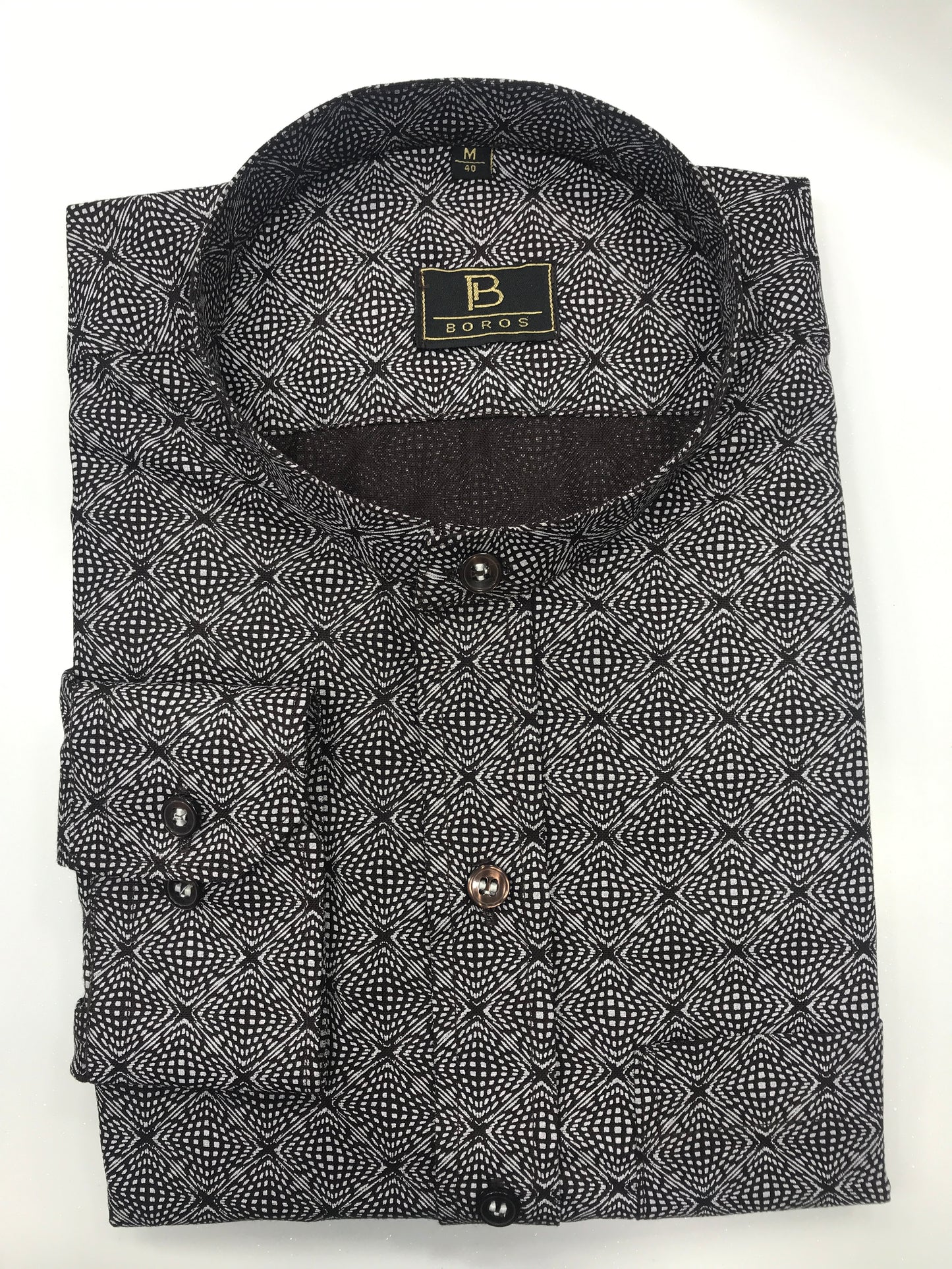 Brown Square Printed Shirt