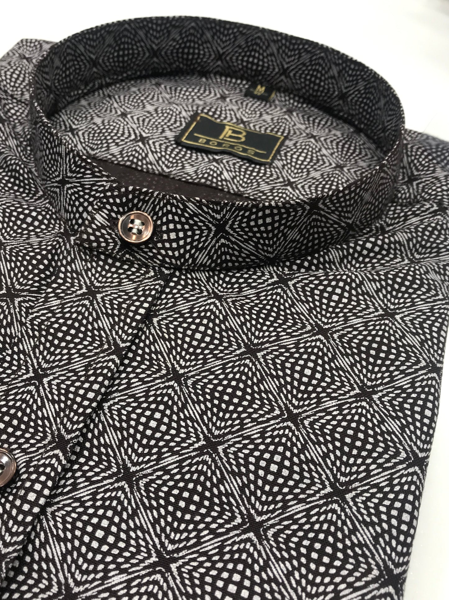 Brown Square Printed Shirt