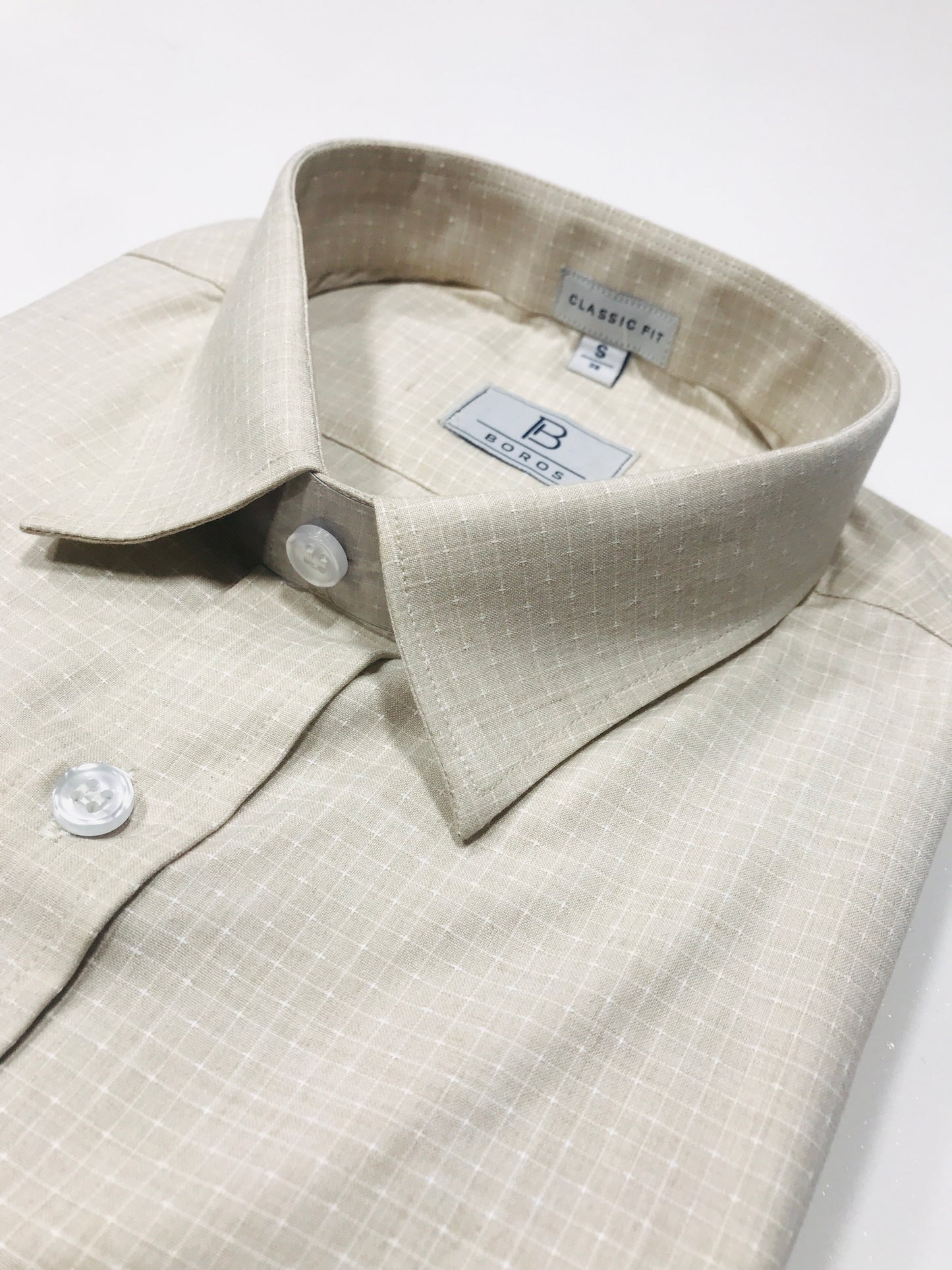 Cream  White Checks shirt