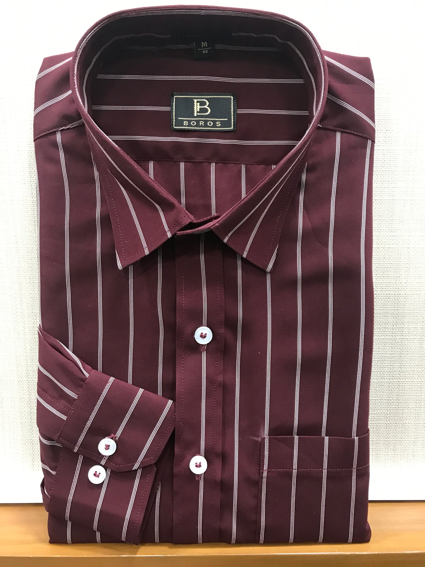 Maroon White Stripes Shirt