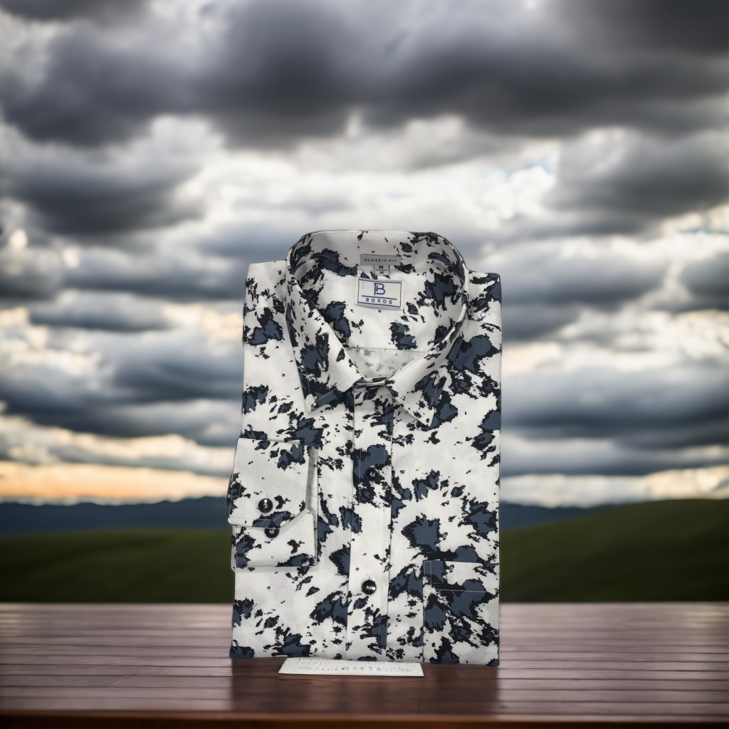 Grey Black Printed Shirt