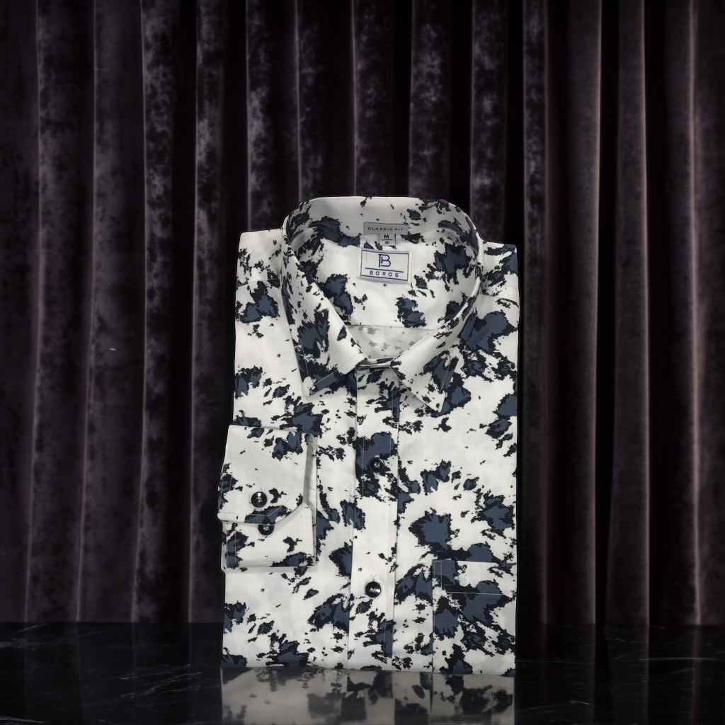 Grey Black Printed Shirt