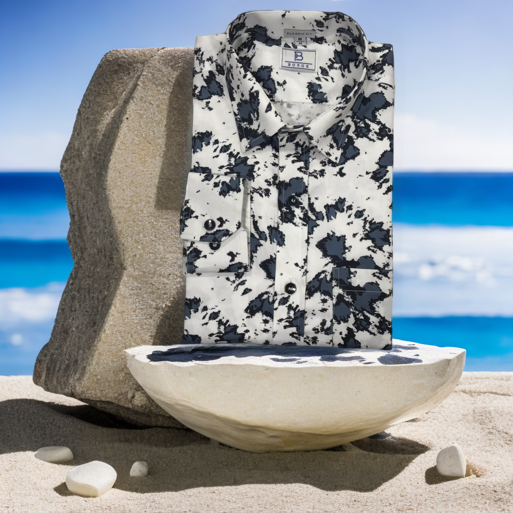 Grey Black Printed Shirt