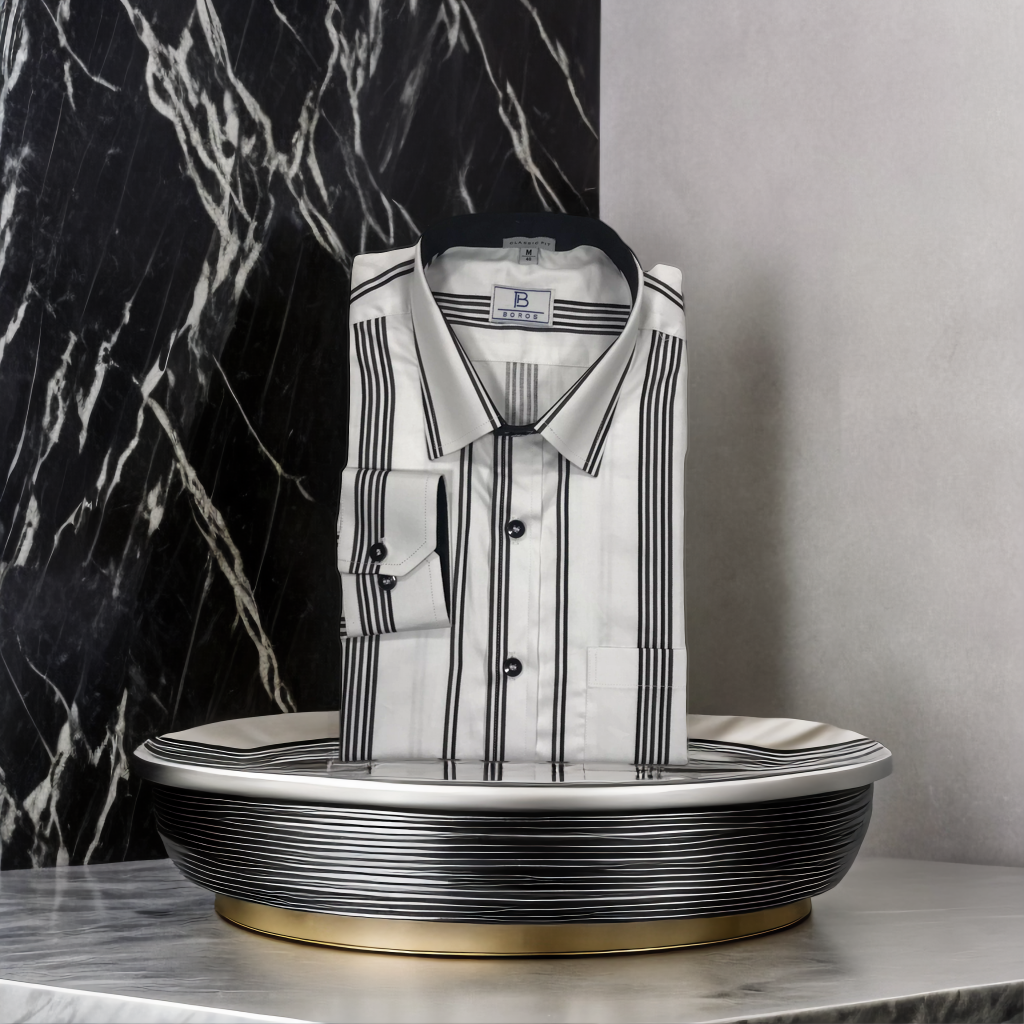 Black Brown White Stripes Shirt