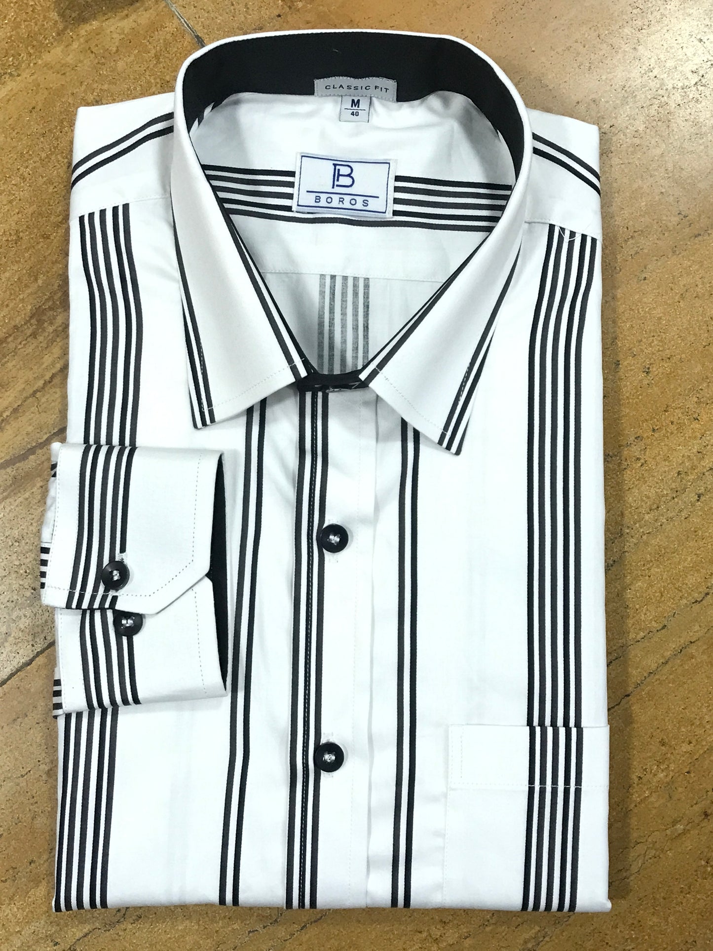 Black Brown White Stripes Shirt