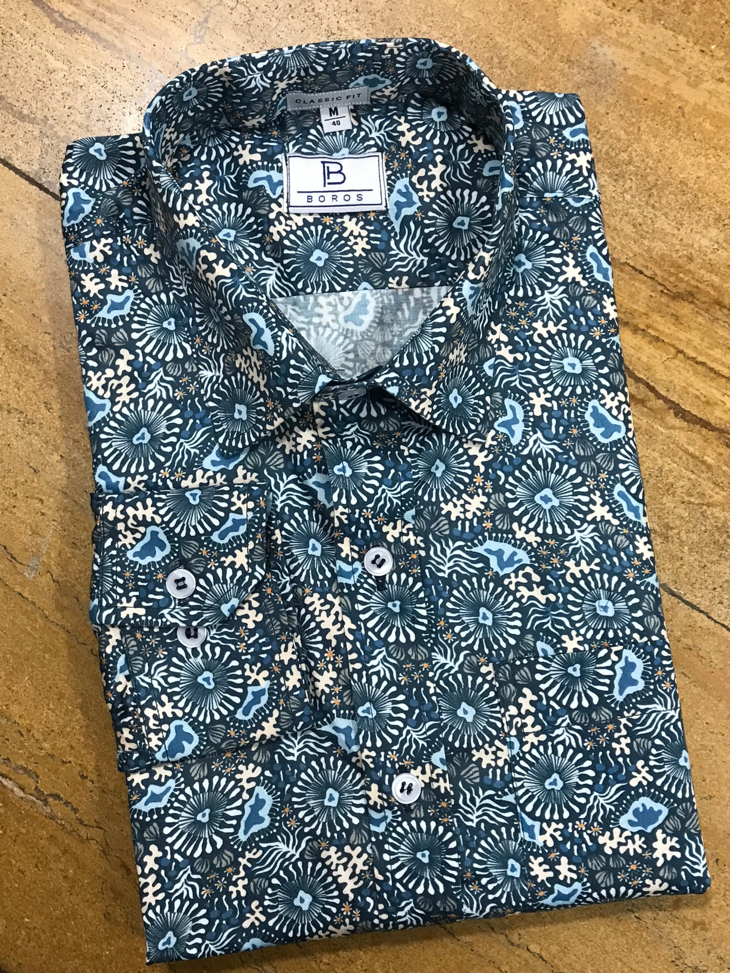 Blue Abstract Printed Shirt
