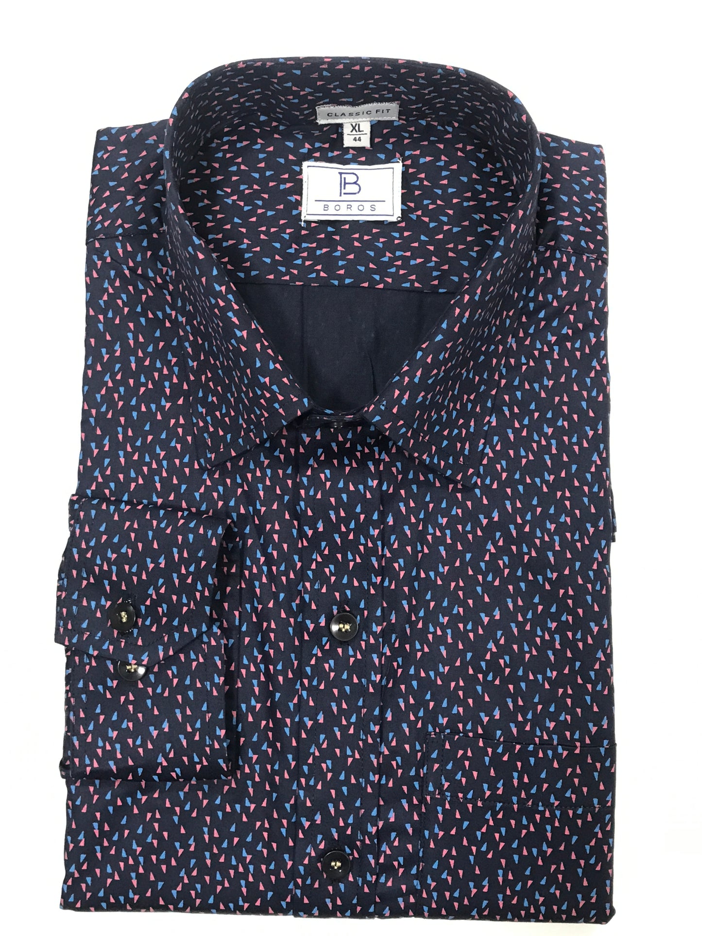 Triangle Navy Blue Printed Shirt