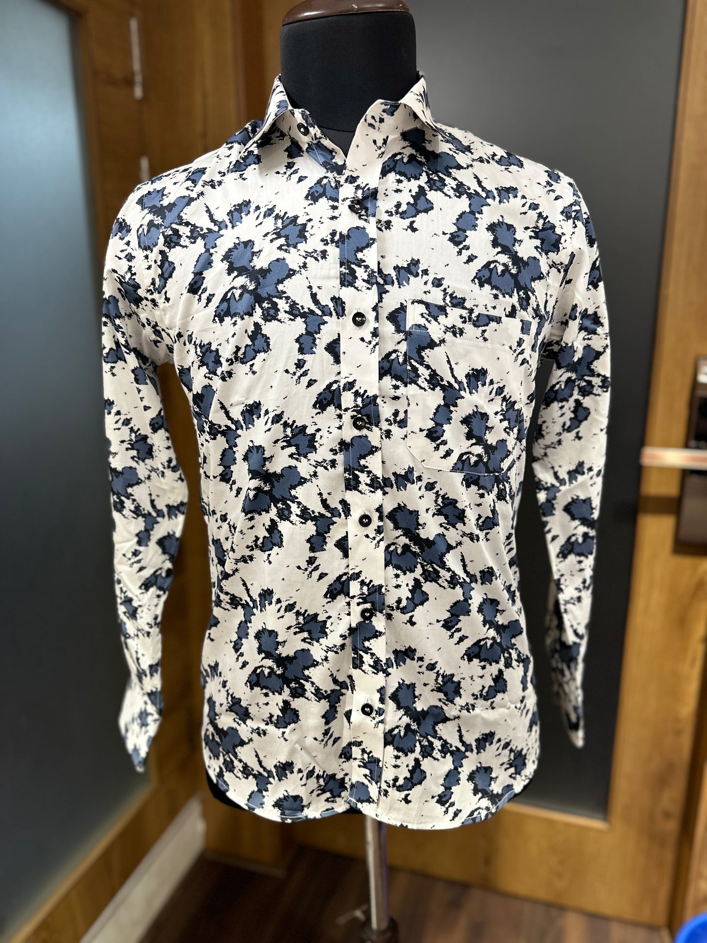 Grey Black Printed Shirt