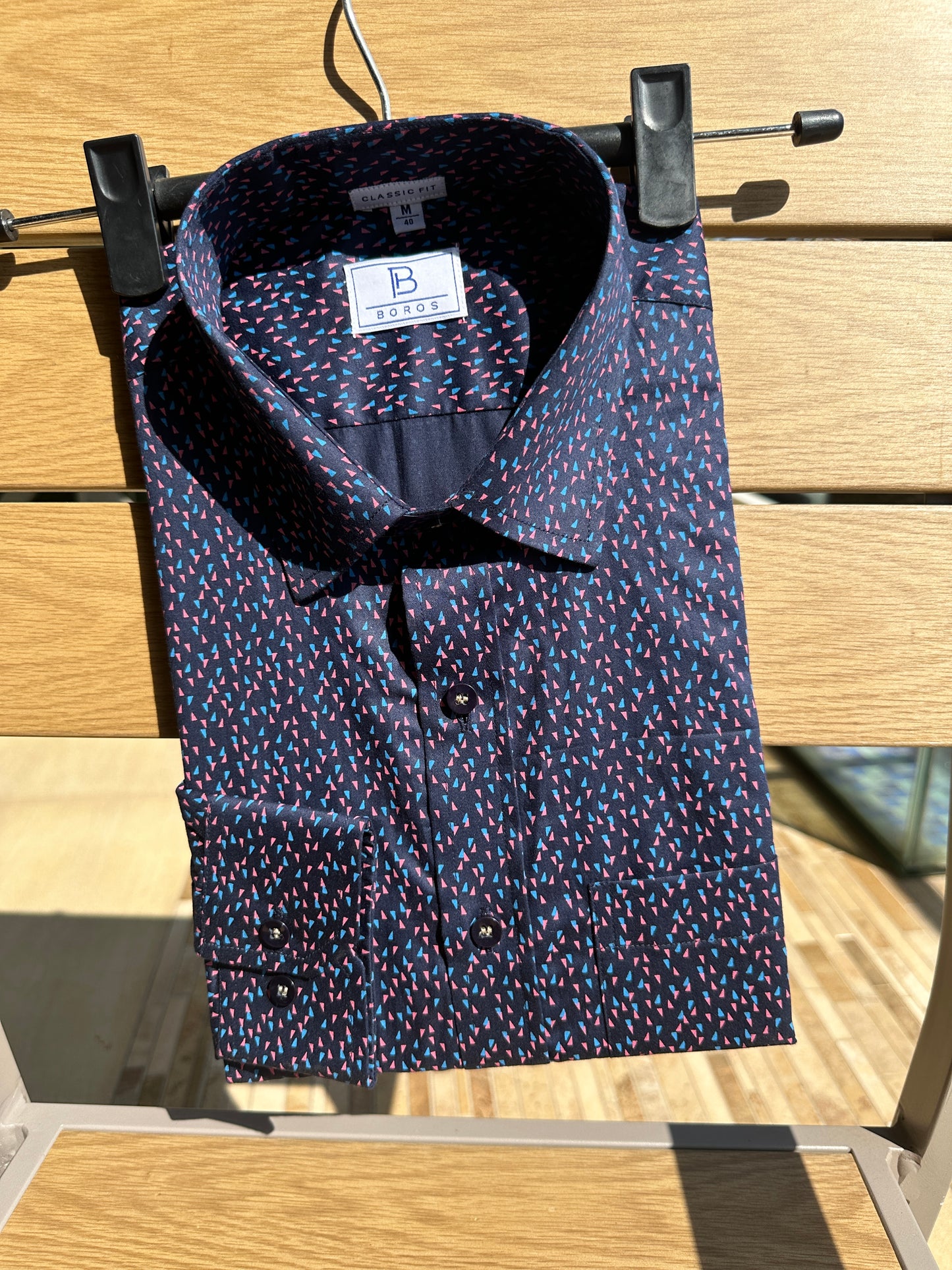 Triangle Navy Blue Printed Shirt