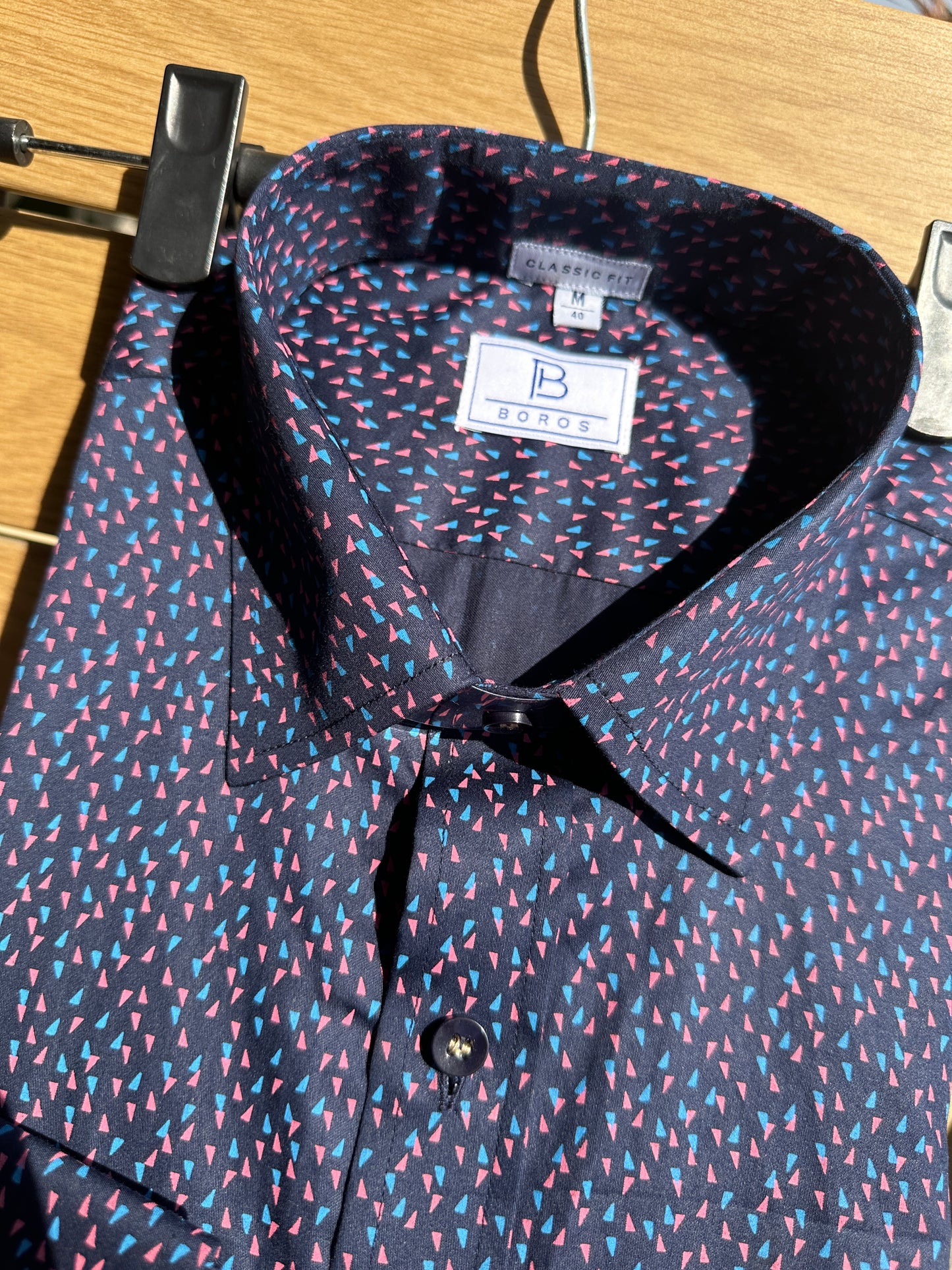 Triangle Navy Blue Printed Shirt