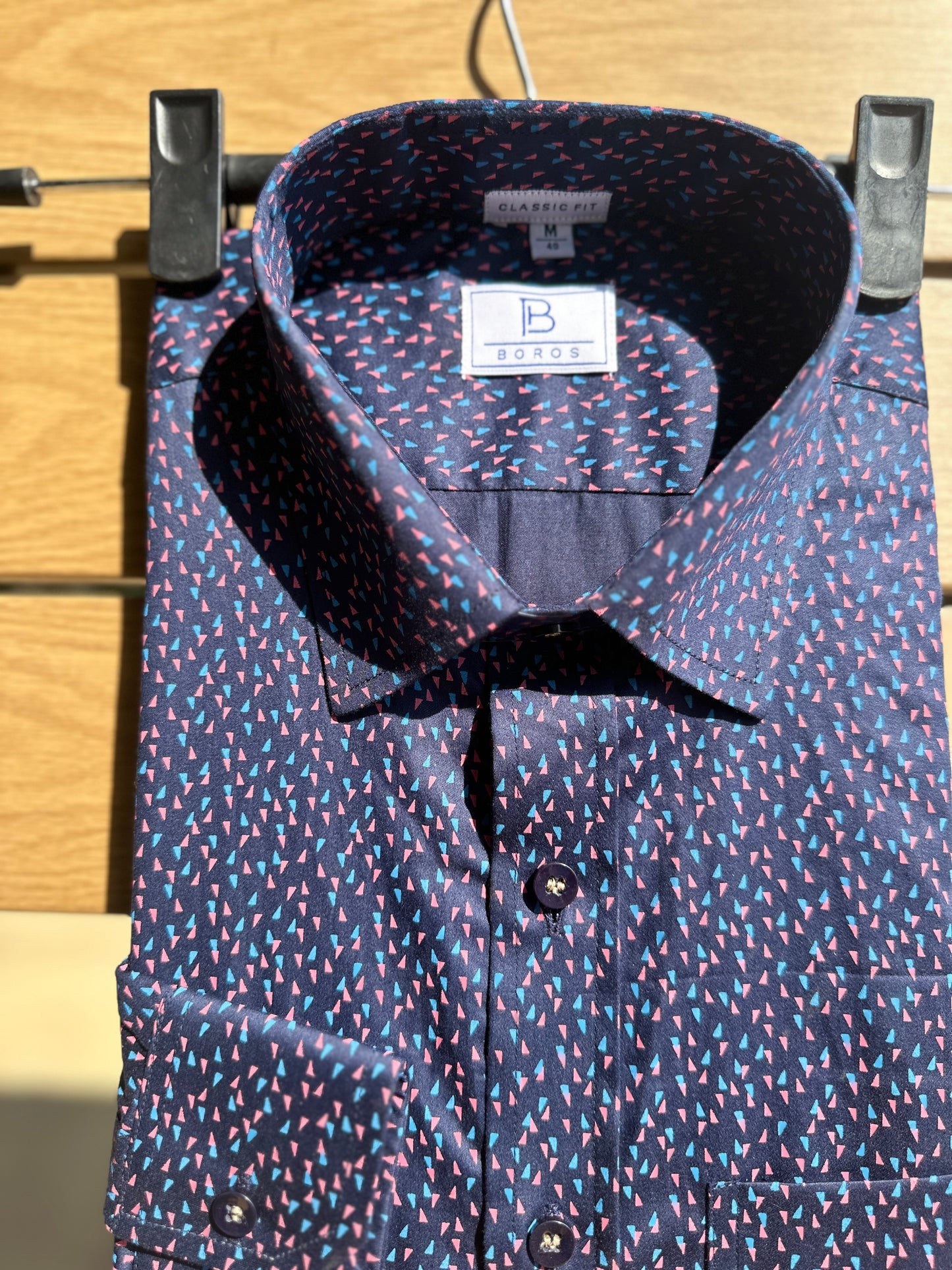 Triangle Navy Blue Printed Shirt