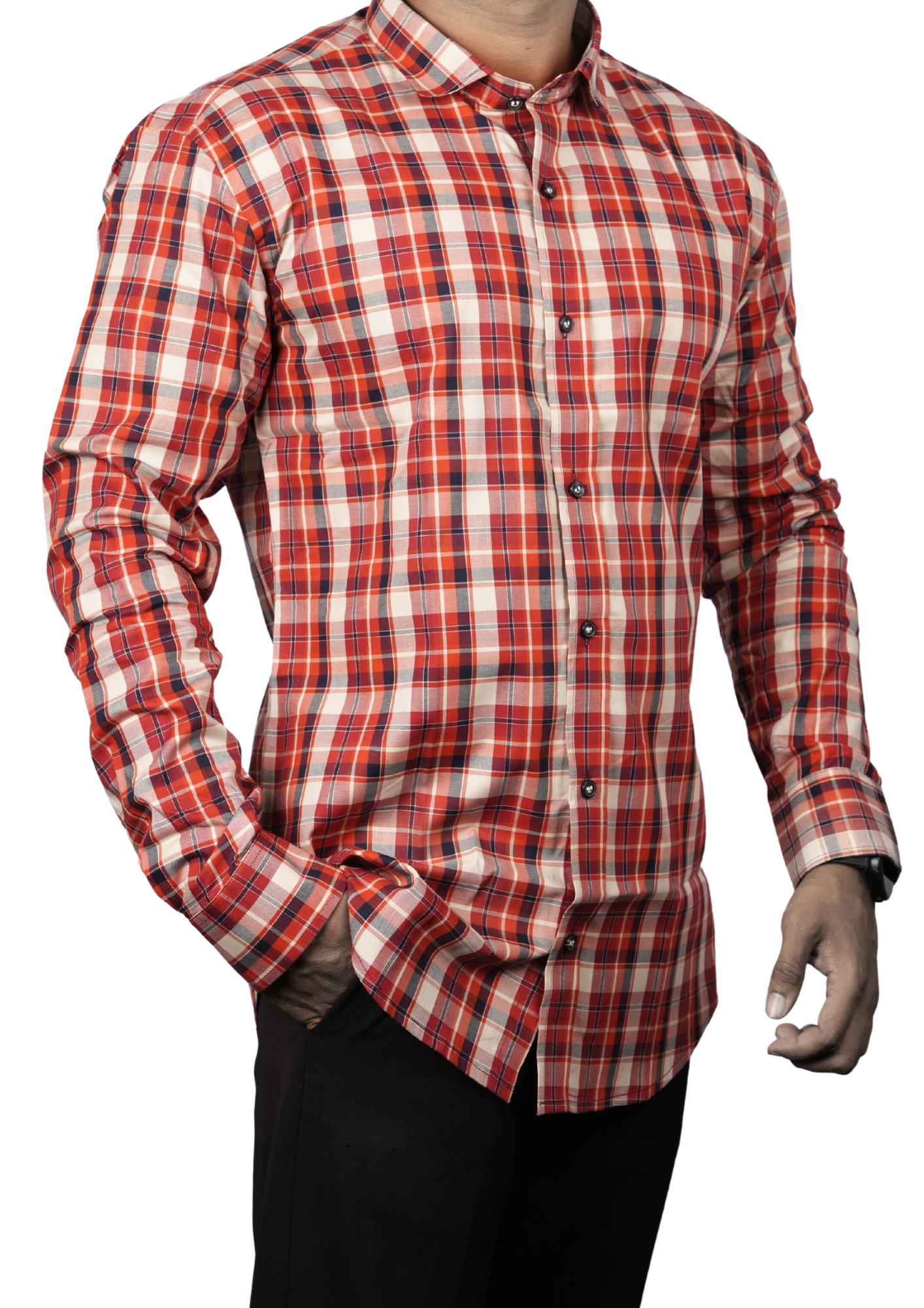 Spice Orange Plaid Shirt