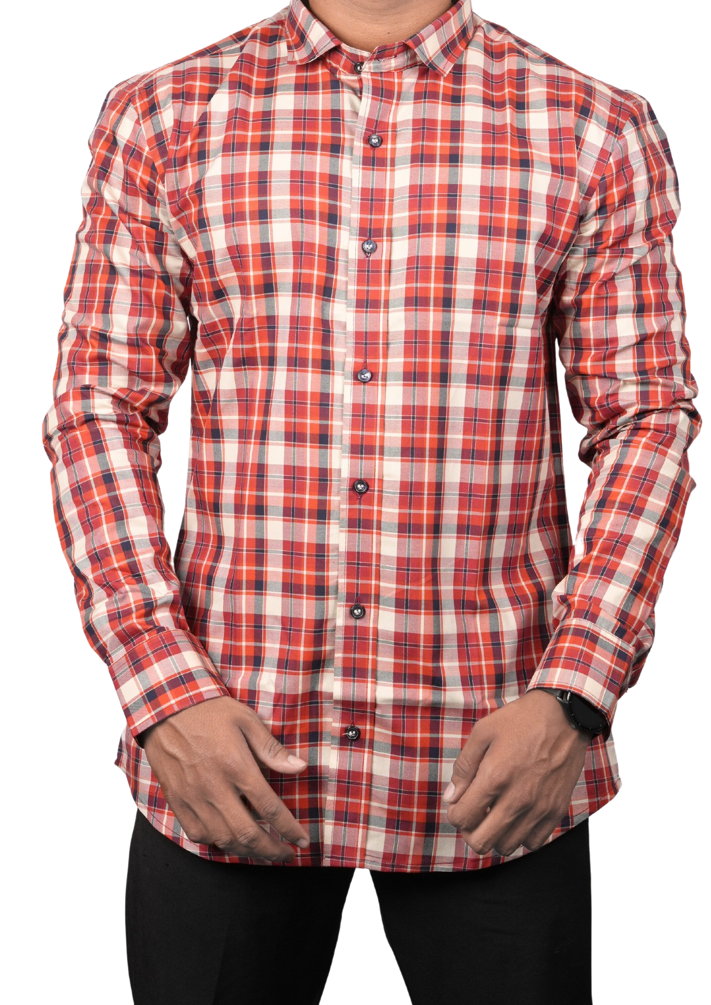 Spice Orange Plaid Shirt