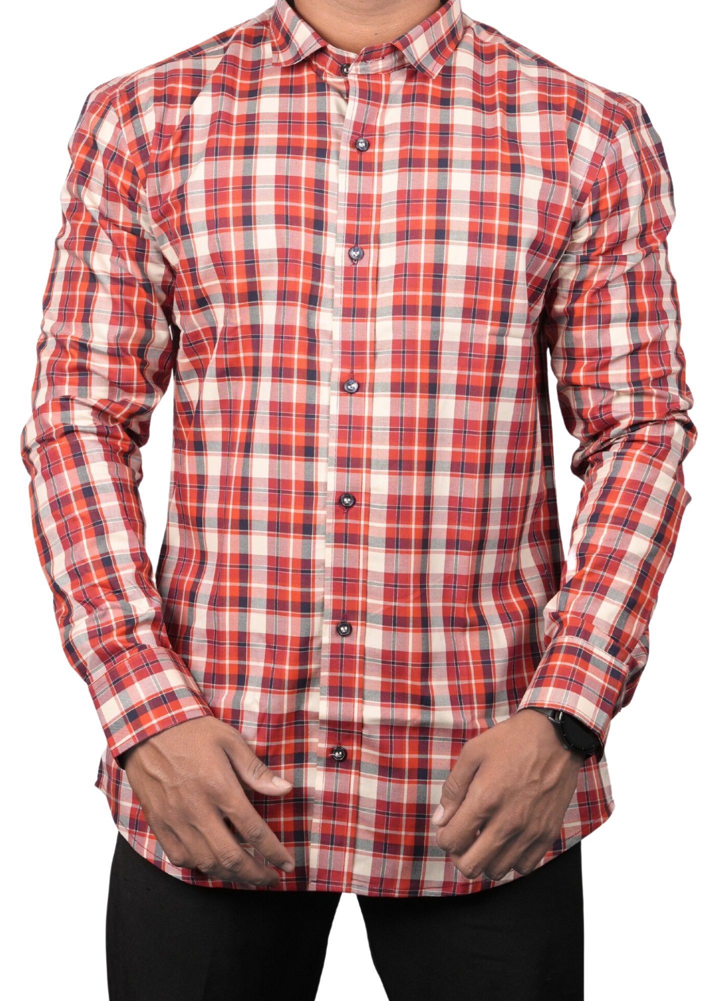 Spice Orange Plaid Shirt