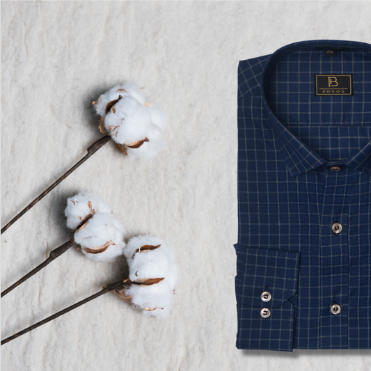 Deep Blue Grid Shirt