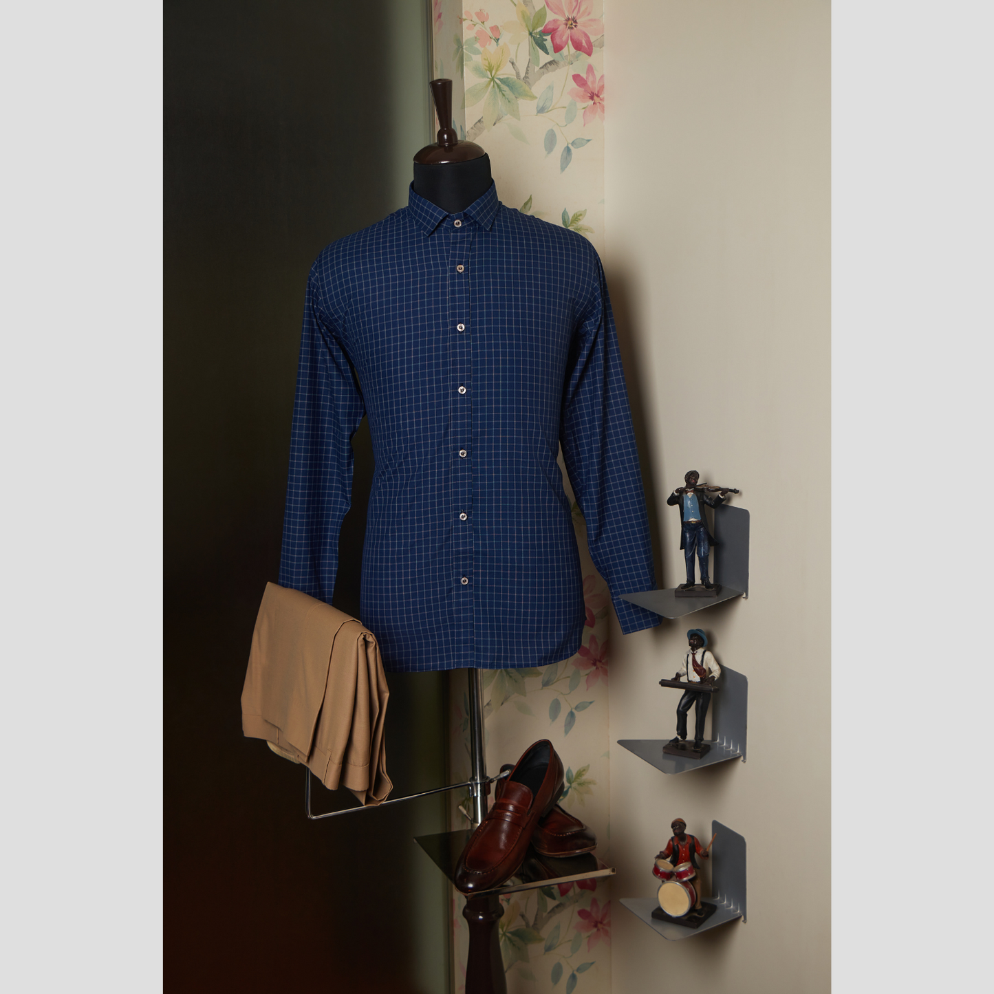 Deep Blue Grid Shirt