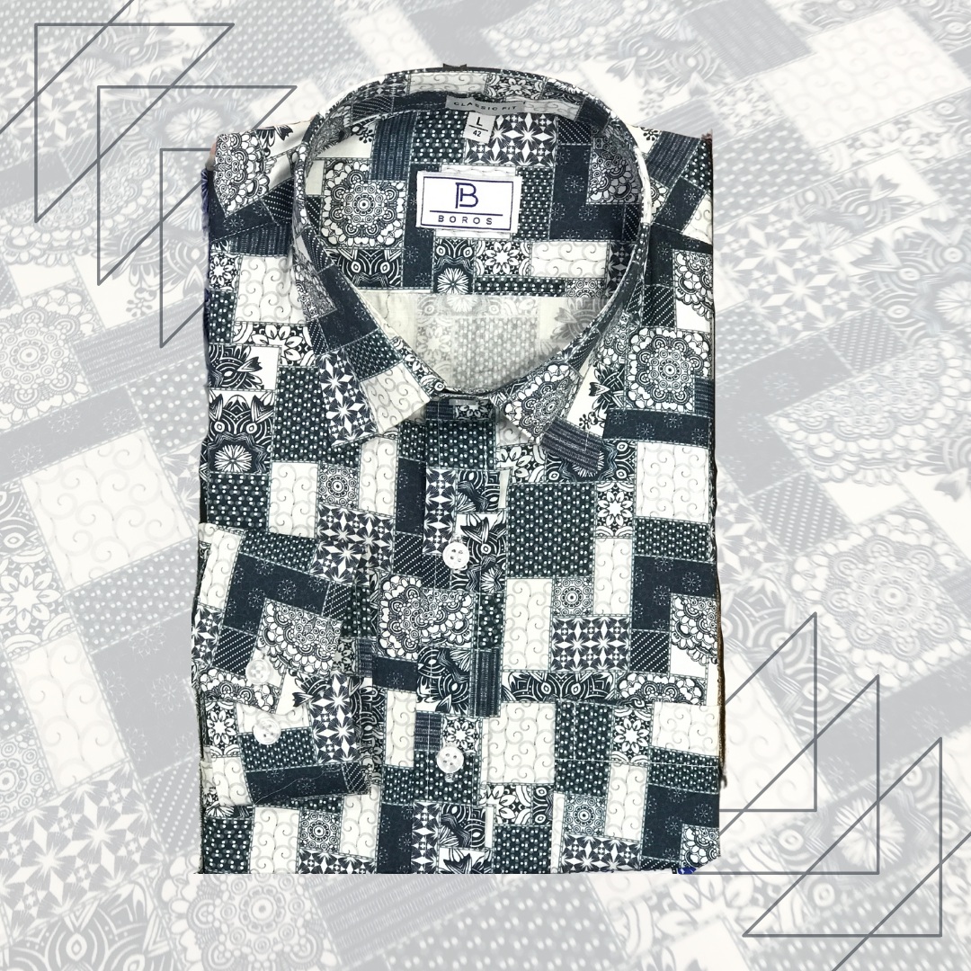 Rotomac Blue Printed Shirt
