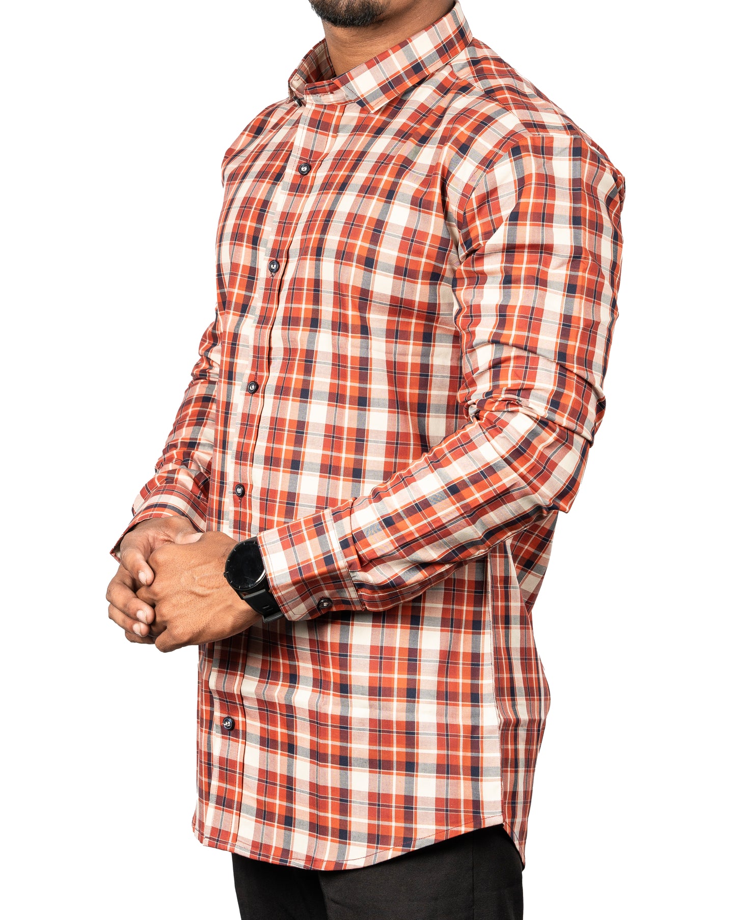 Spice Orange Plaid Shirt