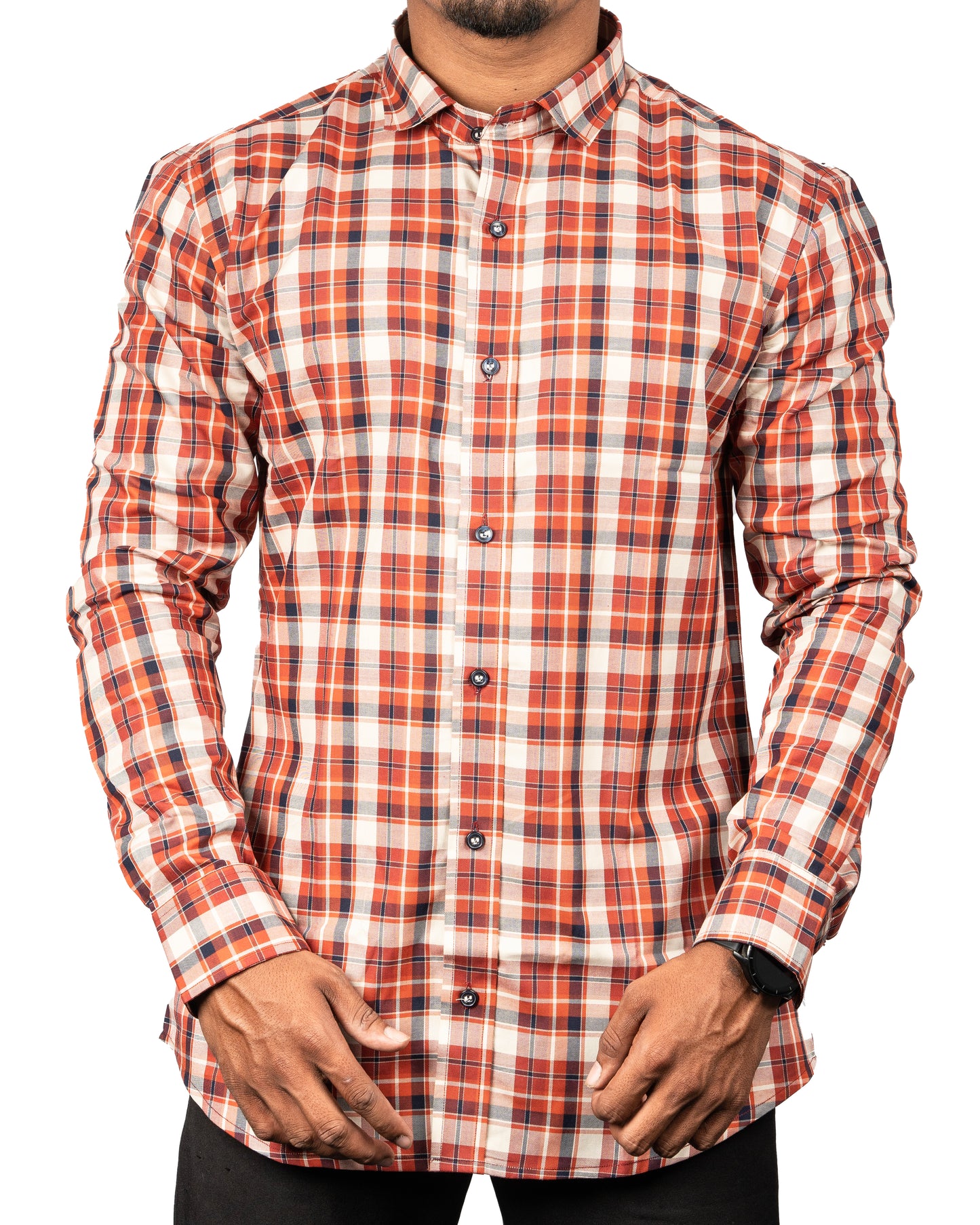 Spice Orange Plaid Shirt