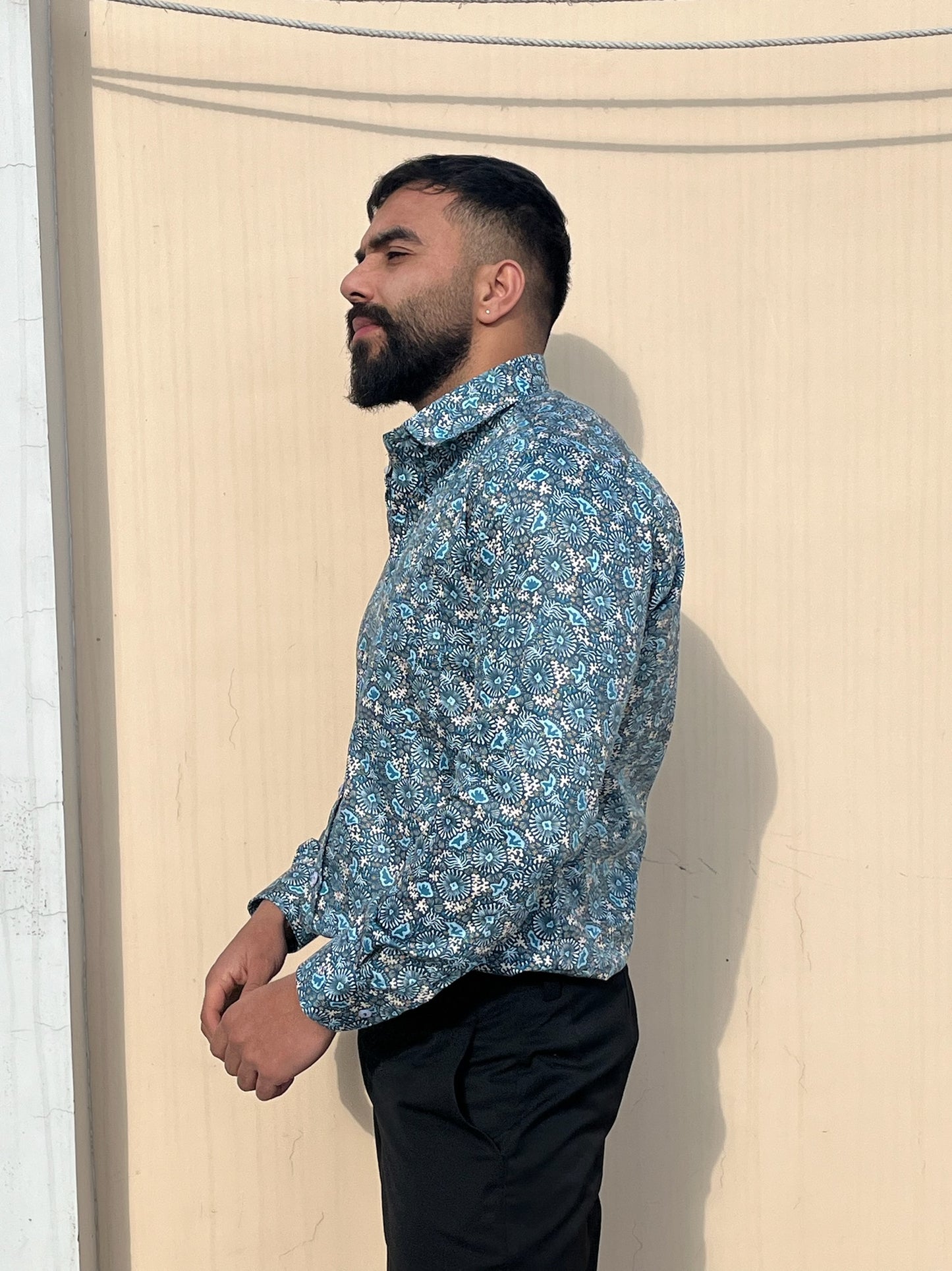 Blue Abstract Printed Shirt