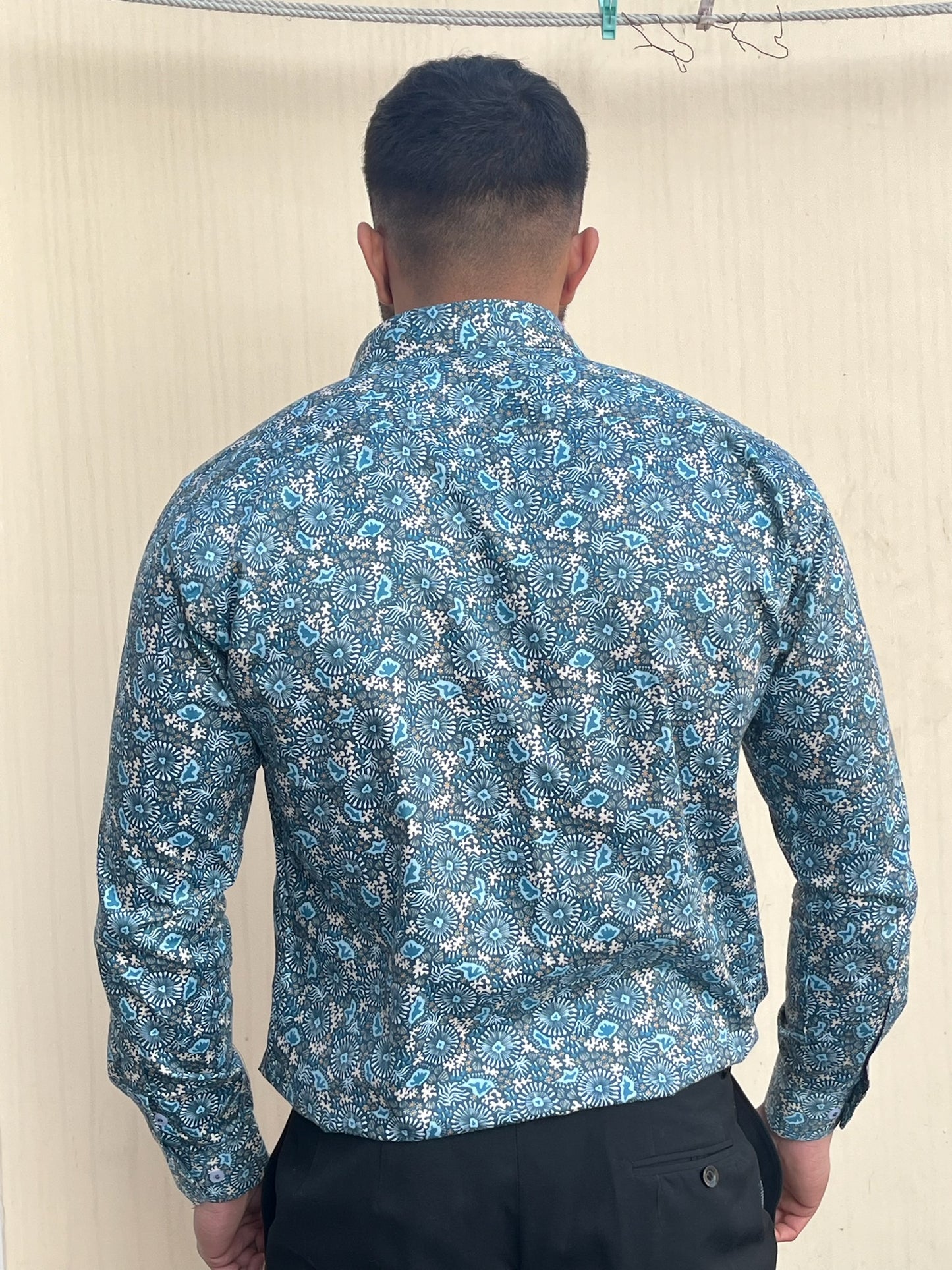 Blue Abstract Printed Shirt