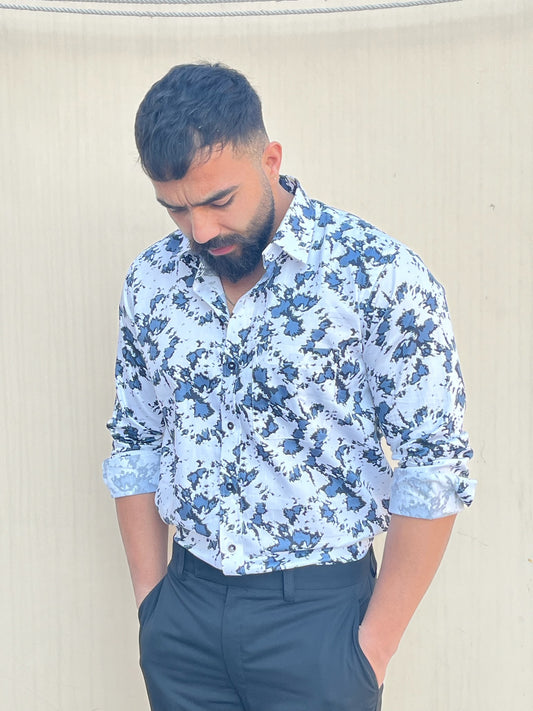 Grey Black Printed Shirt