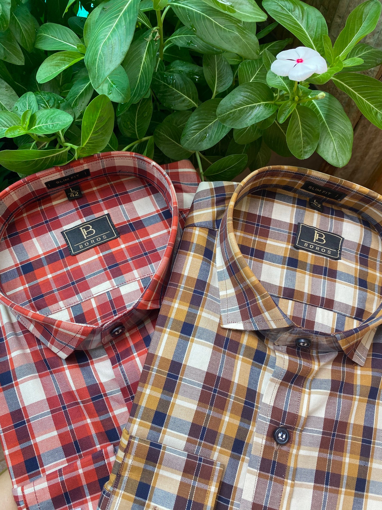 Spice Orange Plaid Shirt