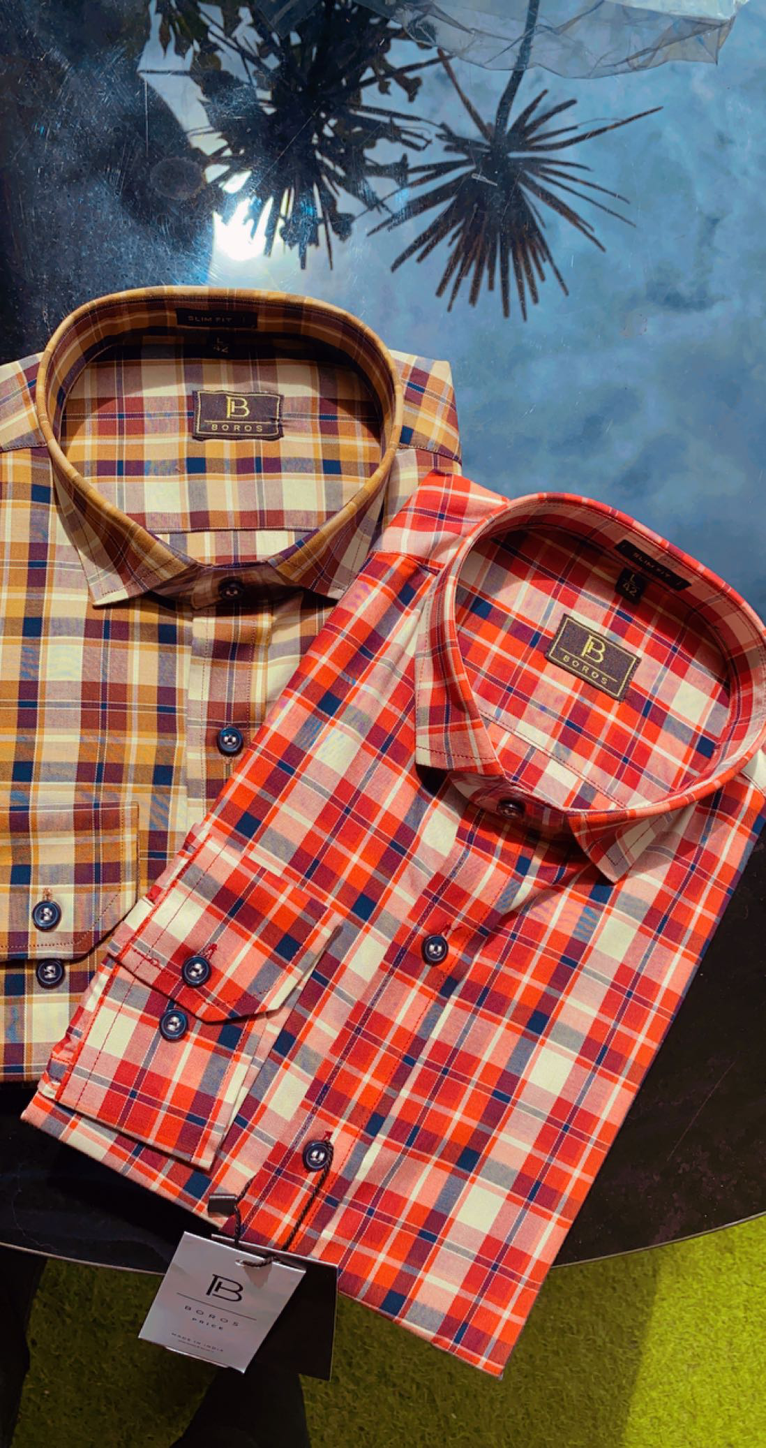 Spice Orange Plaid Shirt