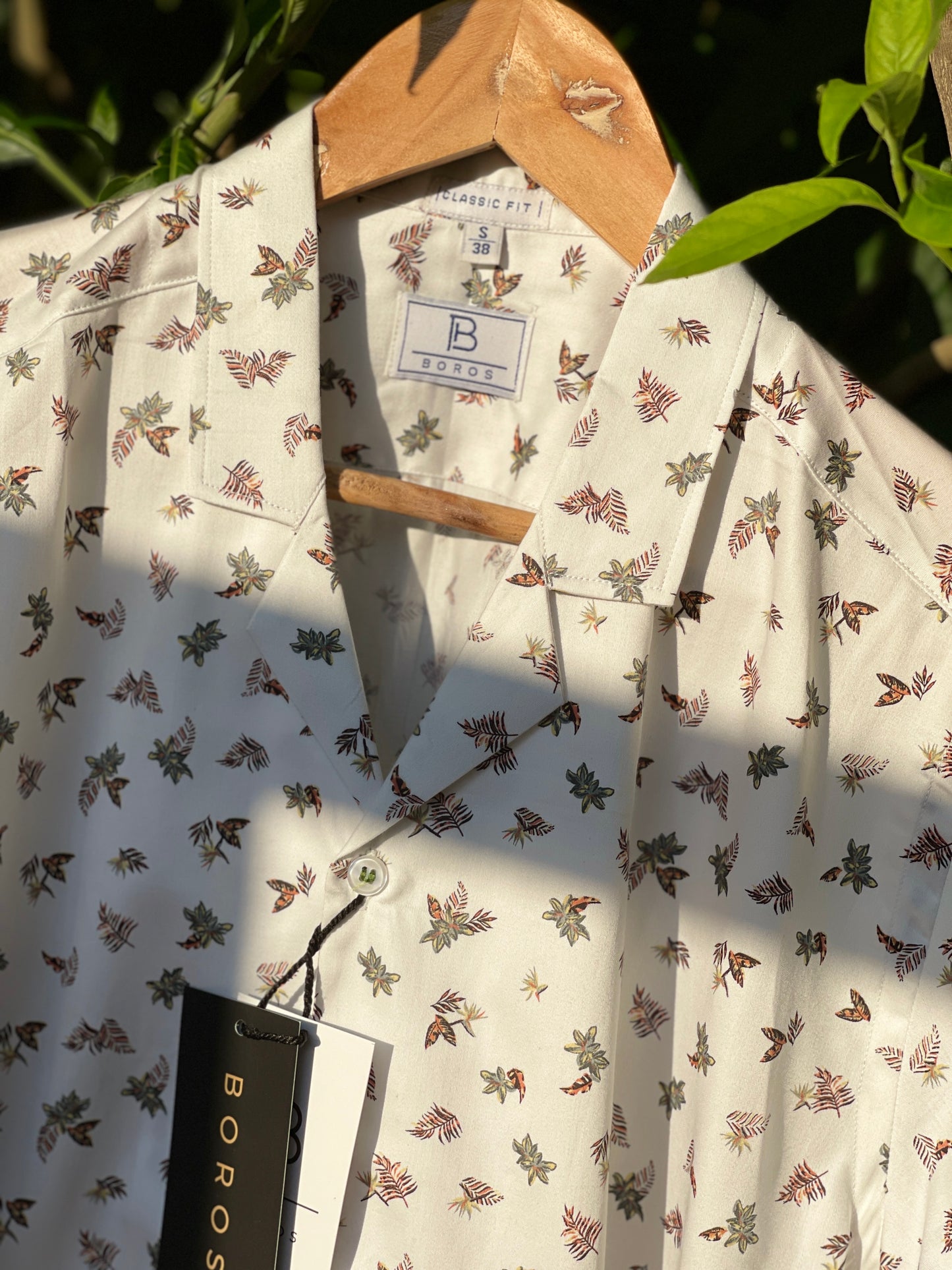 White leaf Print Shirt