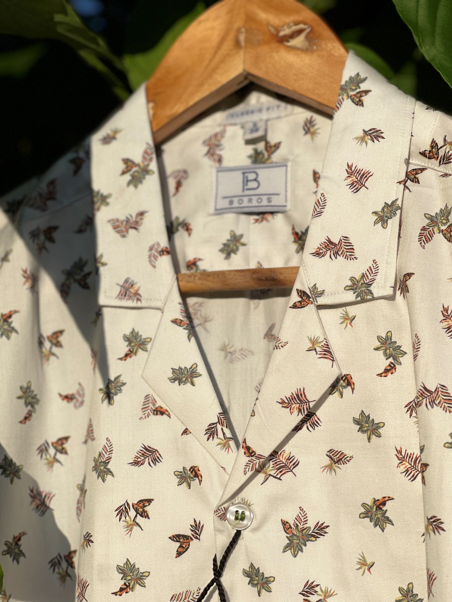 White leaf Print Shirt