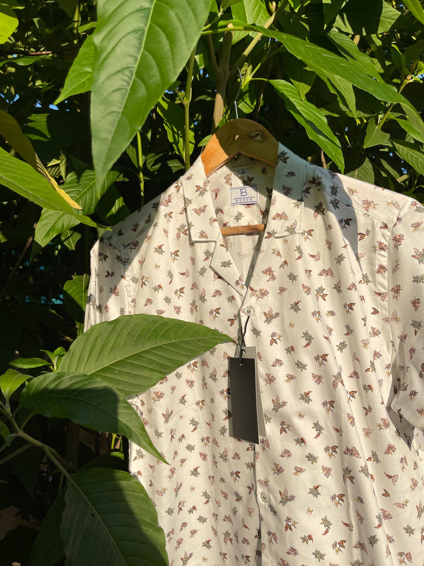 White leaf Print Shirt
