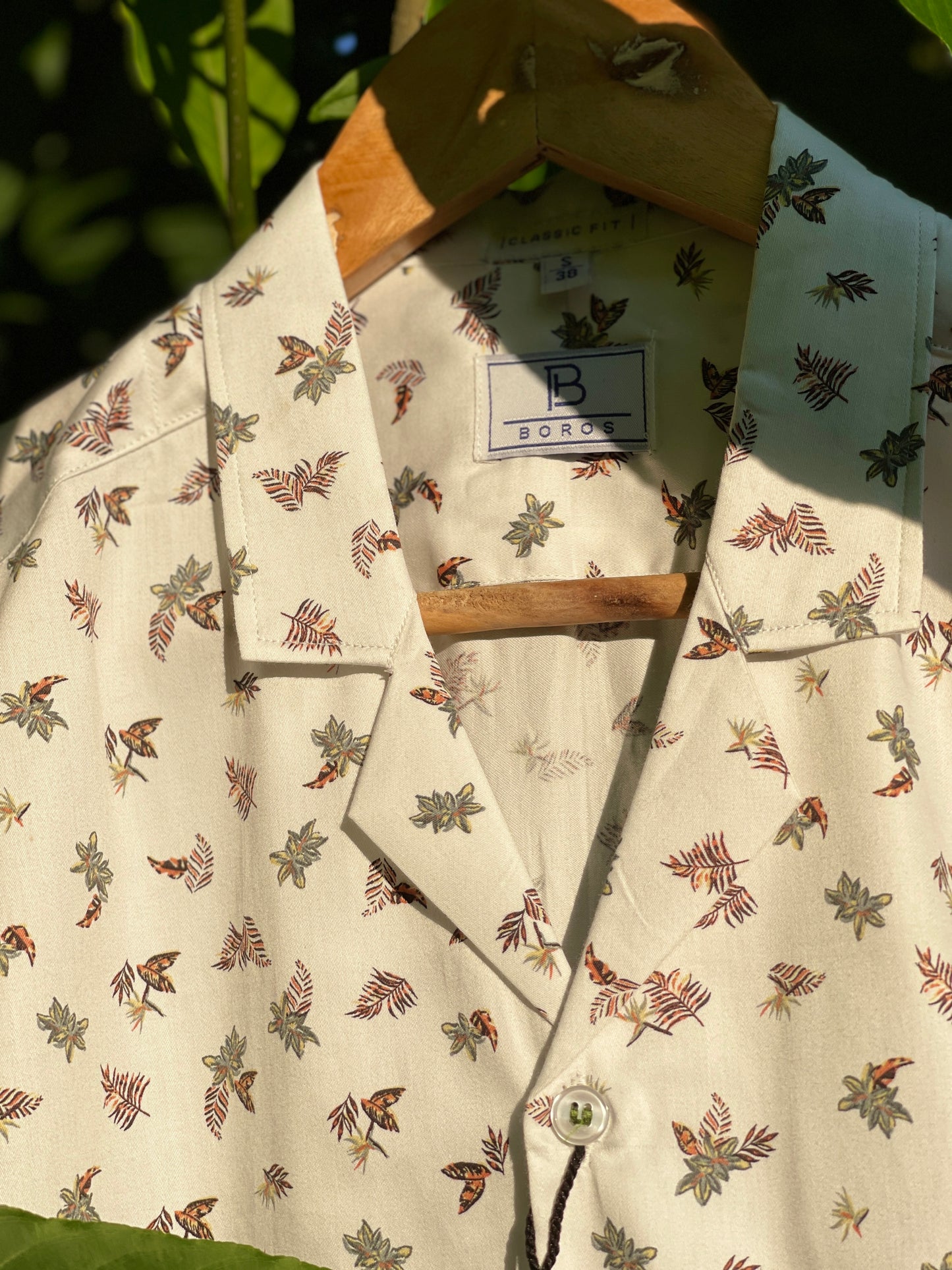 White leaf Print Shirt